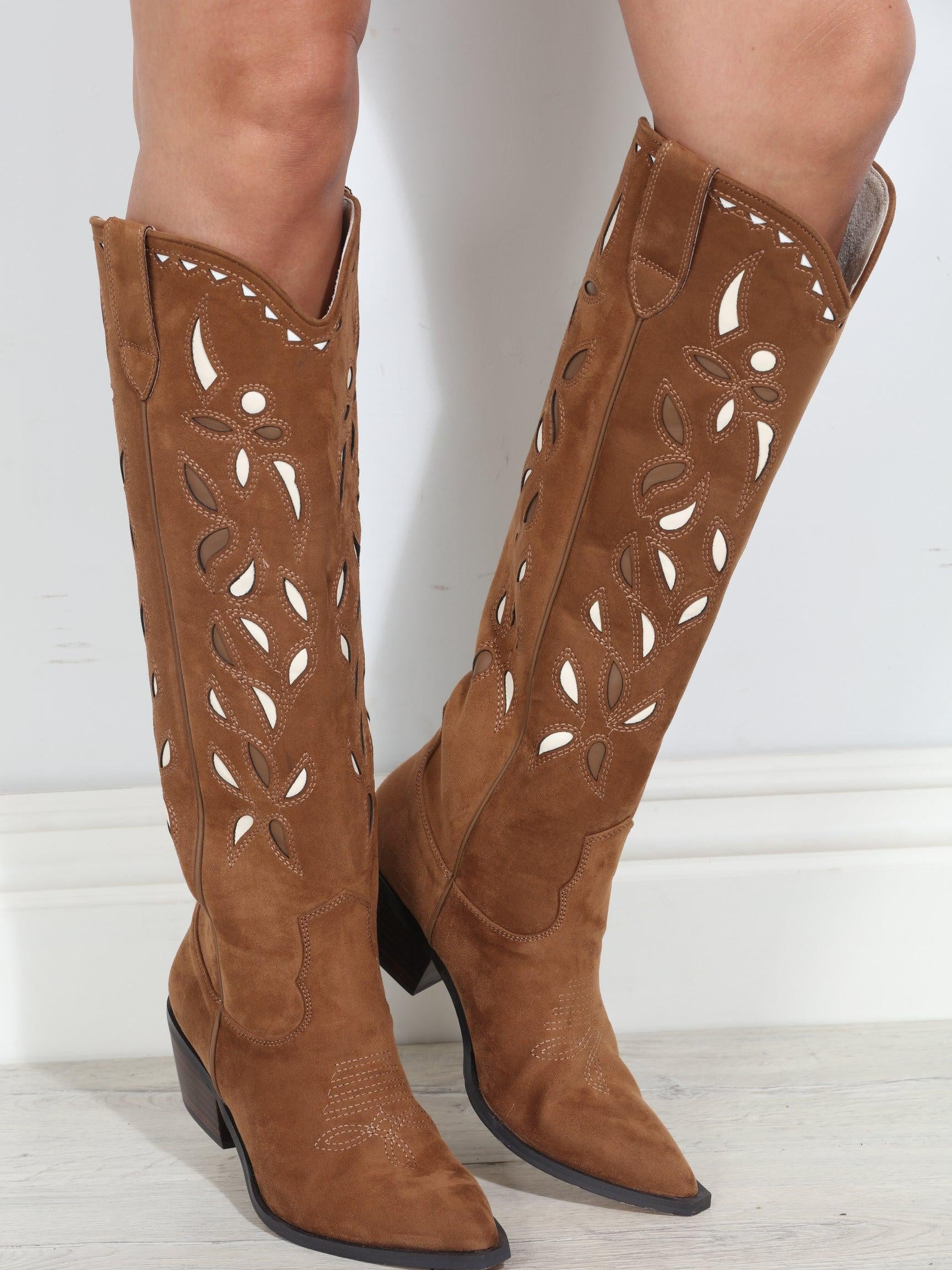 Zoe Faux Suede Western Boot