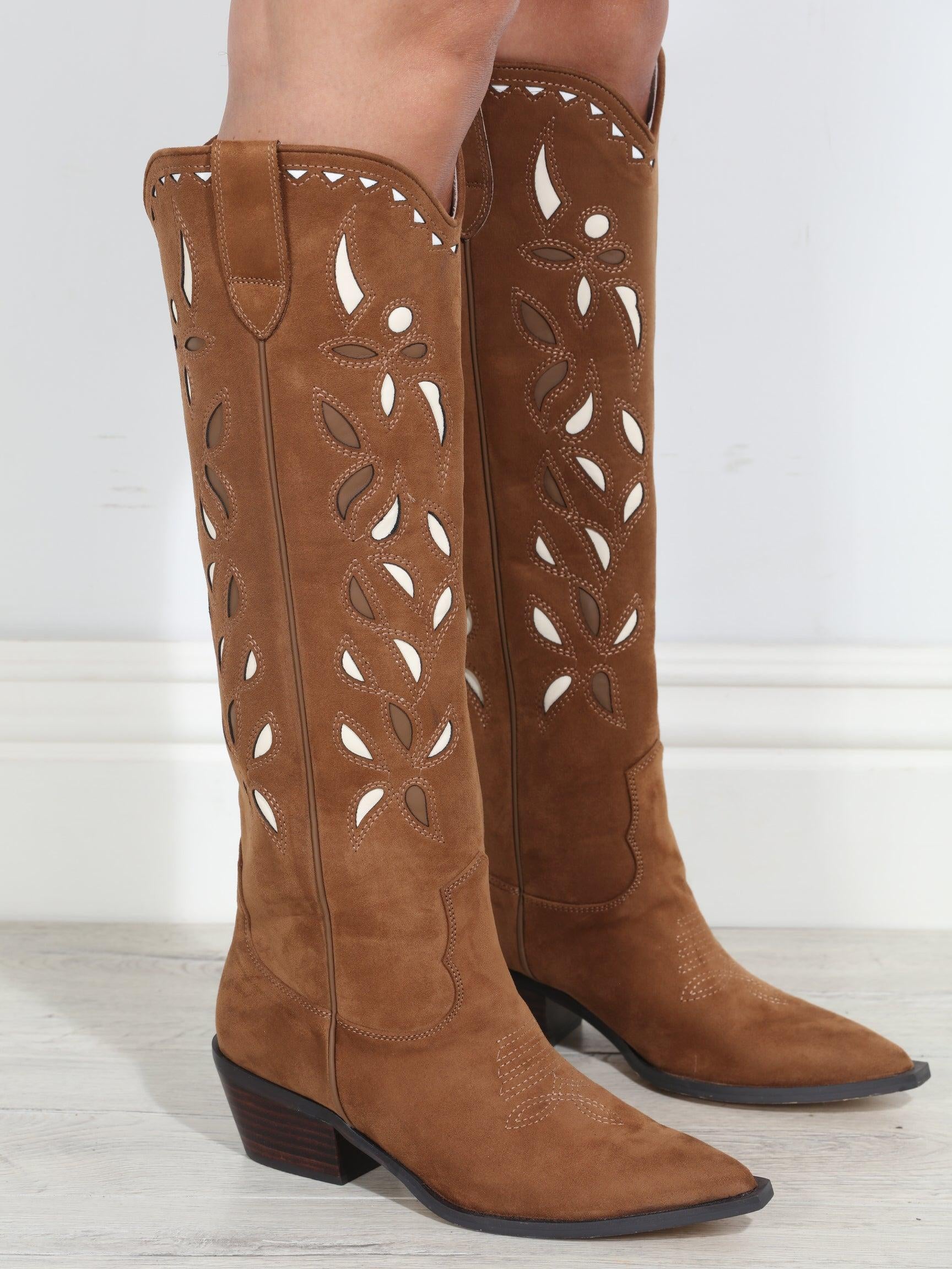 Zoe Faux Suede Western Boot