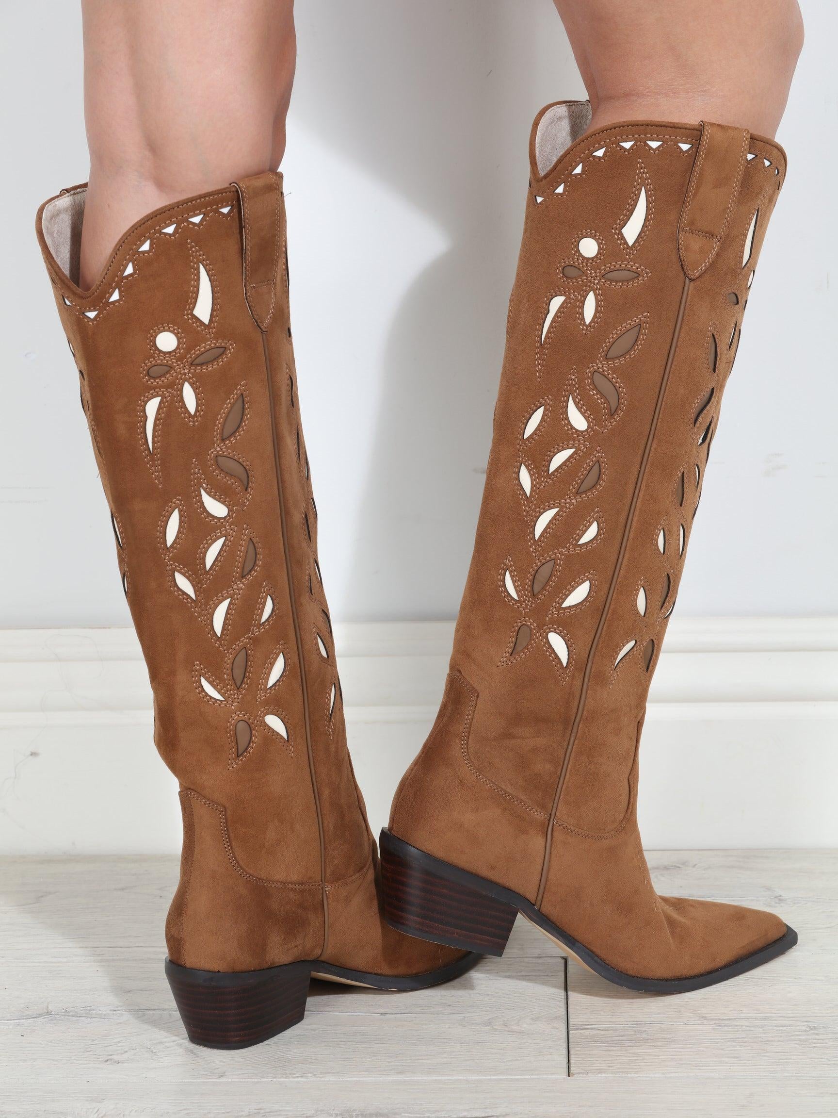 Zoe Faux Suede Western Boot