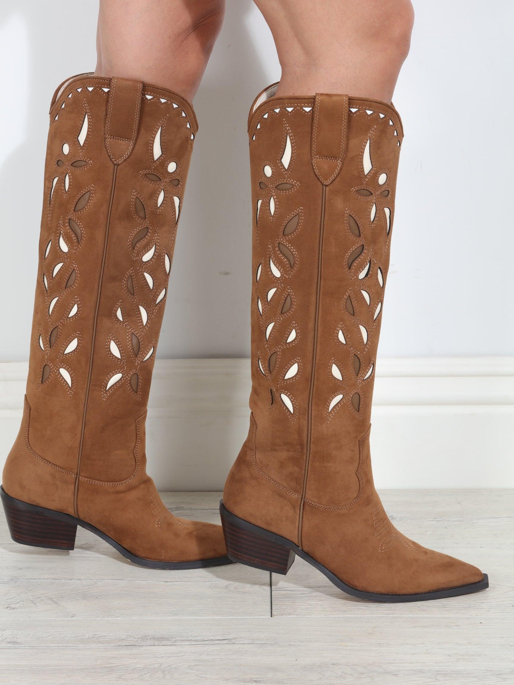 Zoe Faux Suede Western Boot