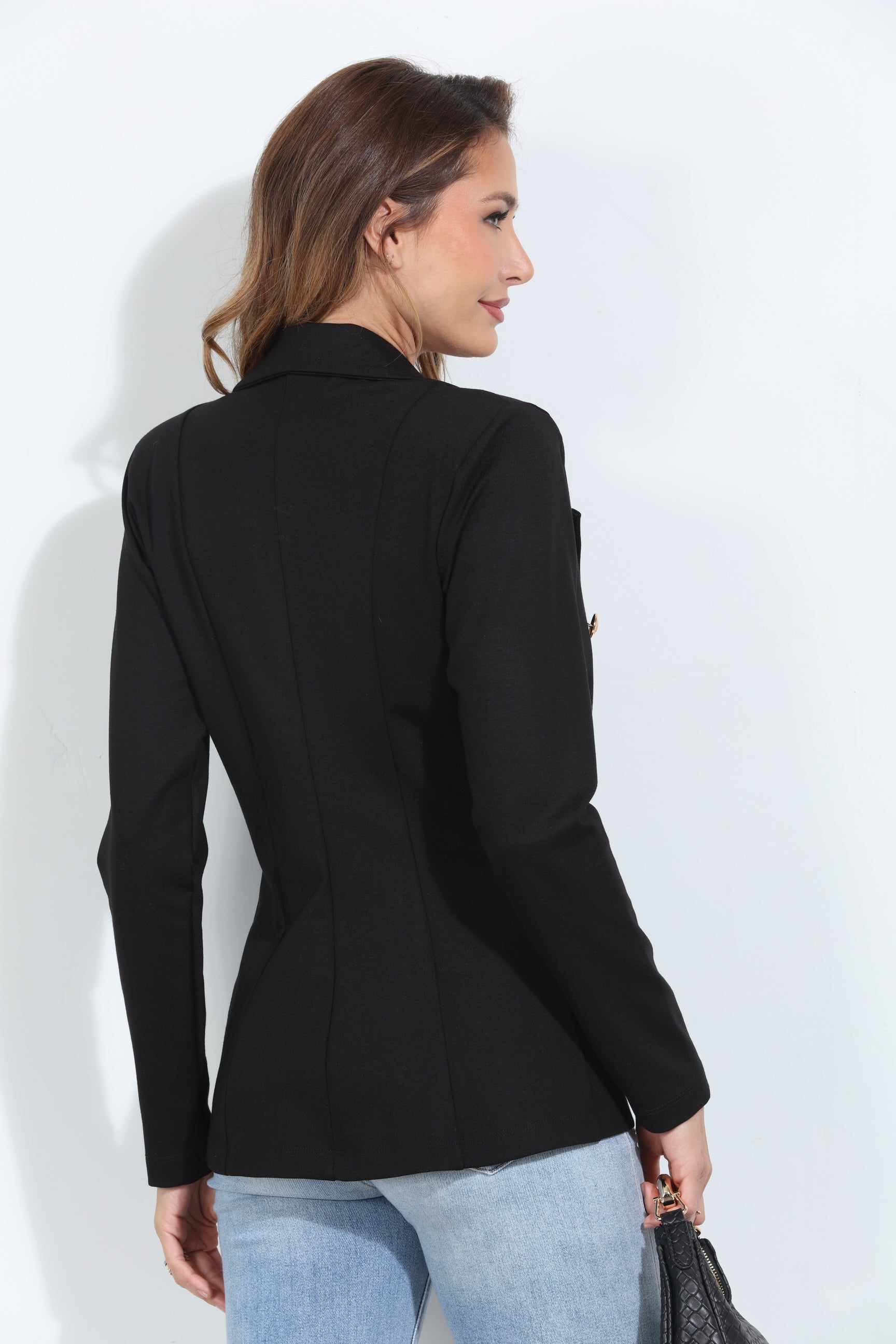 Black Button Ponti Blazer-BEST SELLER