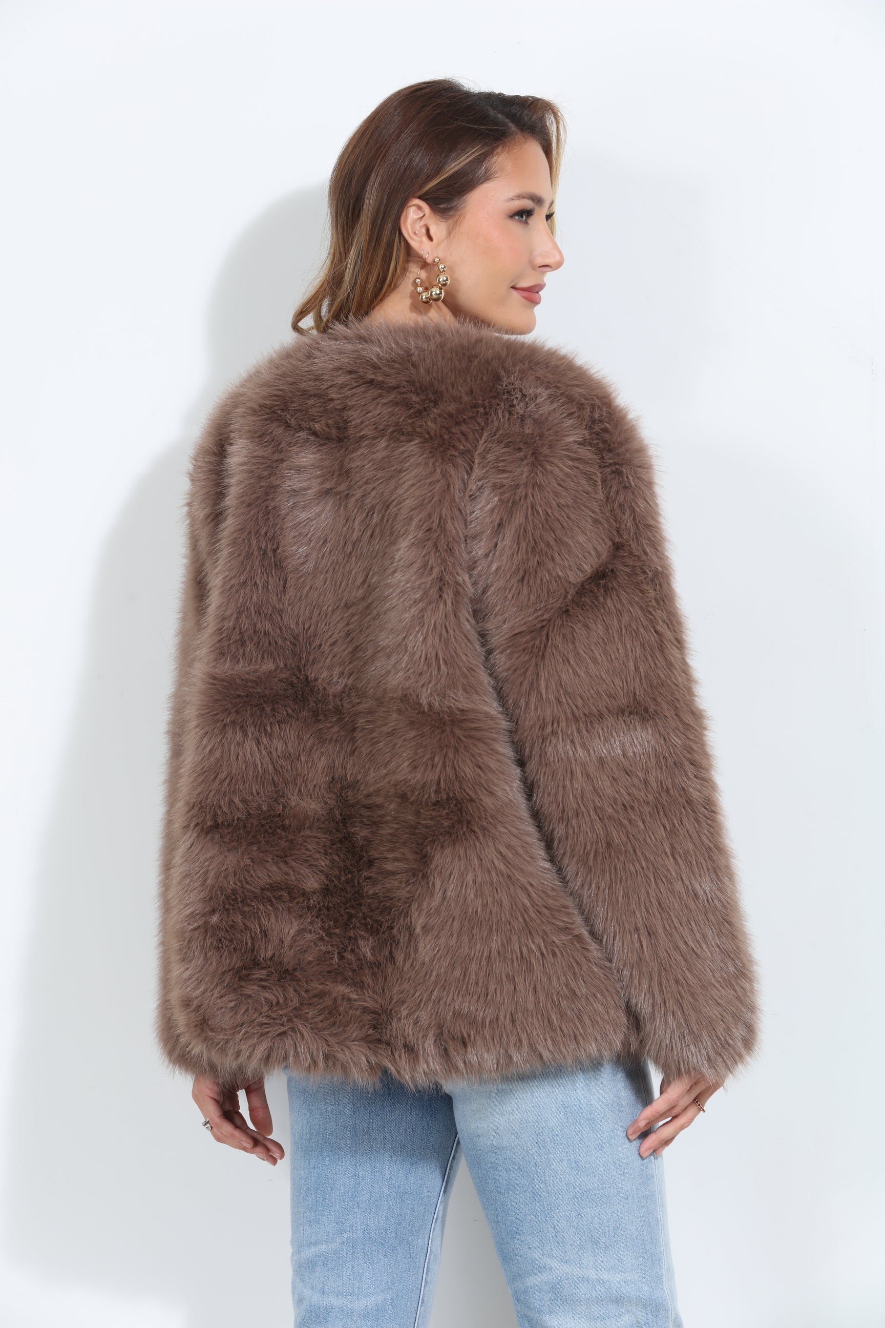 Mocha Faux Fur Coat-BEST SELLER