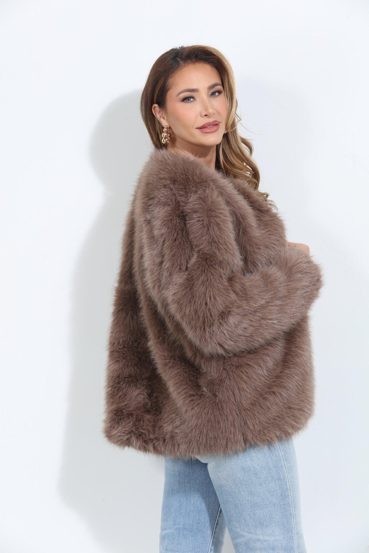 Mocha Faux Fur Coat-BEST SELLER