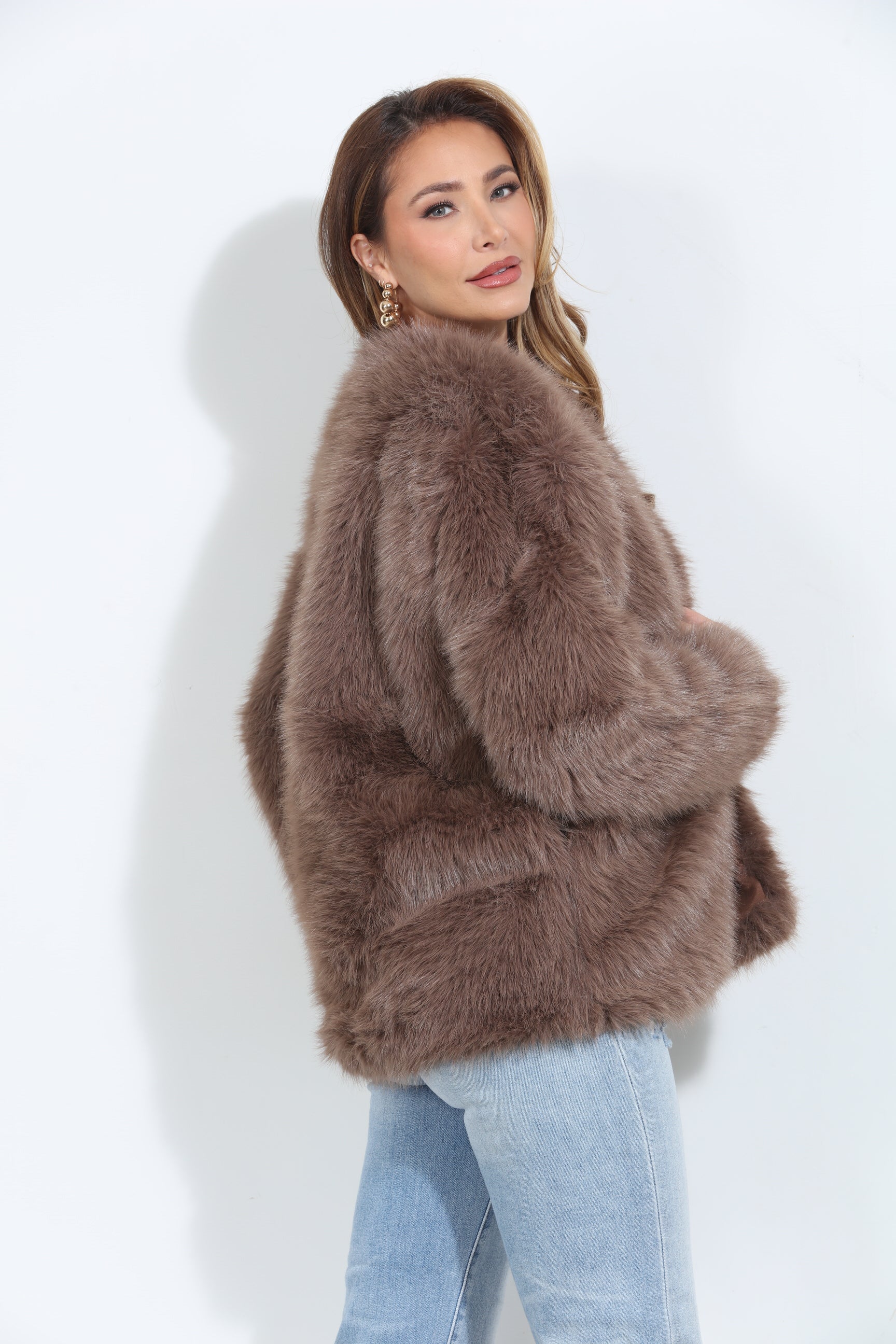 Mocha Faux Fur Coat-BEST SELLER