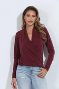Port Cupro Draped Surplice Top - NEW COLOR