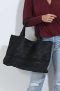 Solana Woven Tote- Black