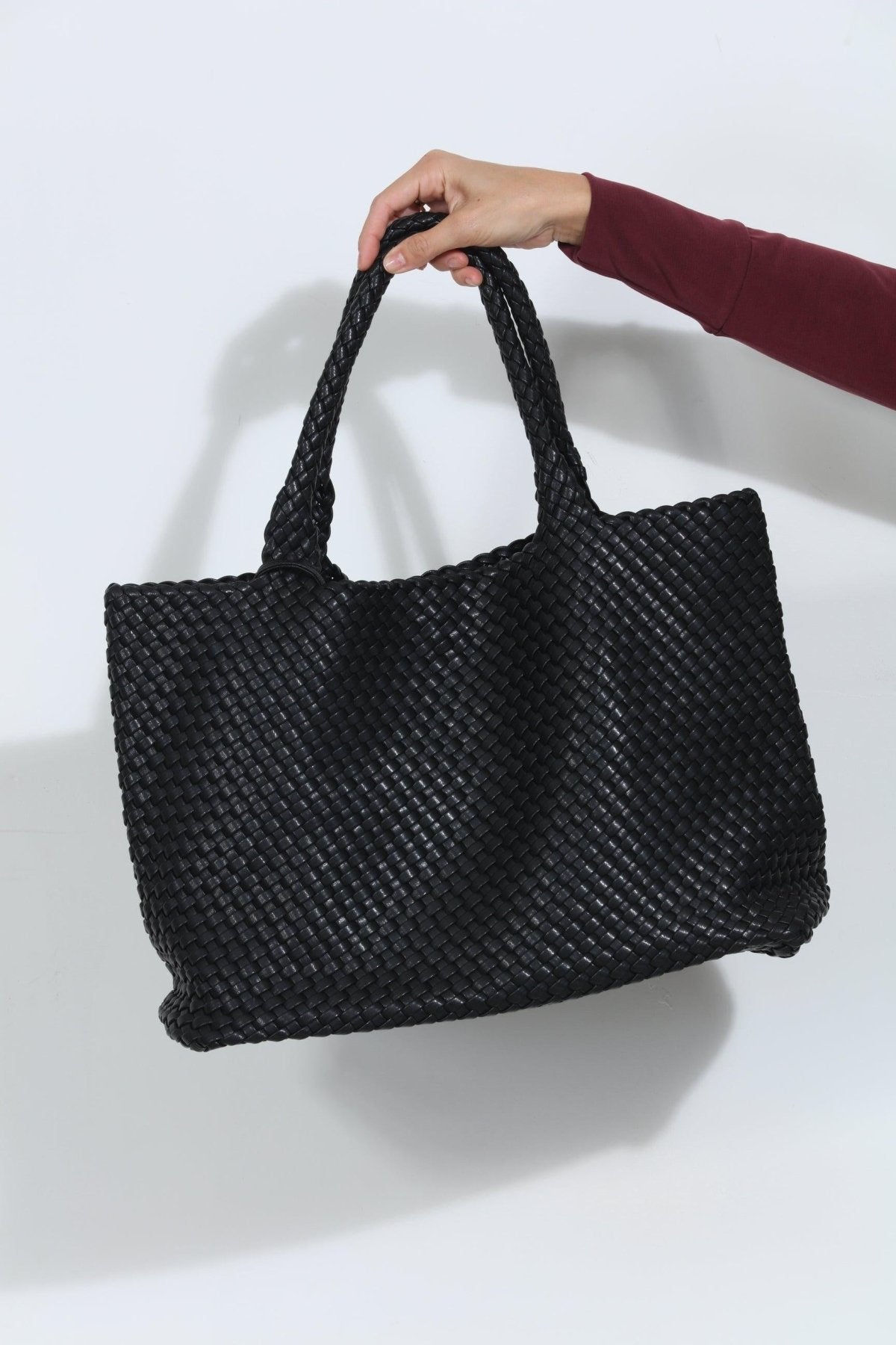 Solana Woven Tote- Black