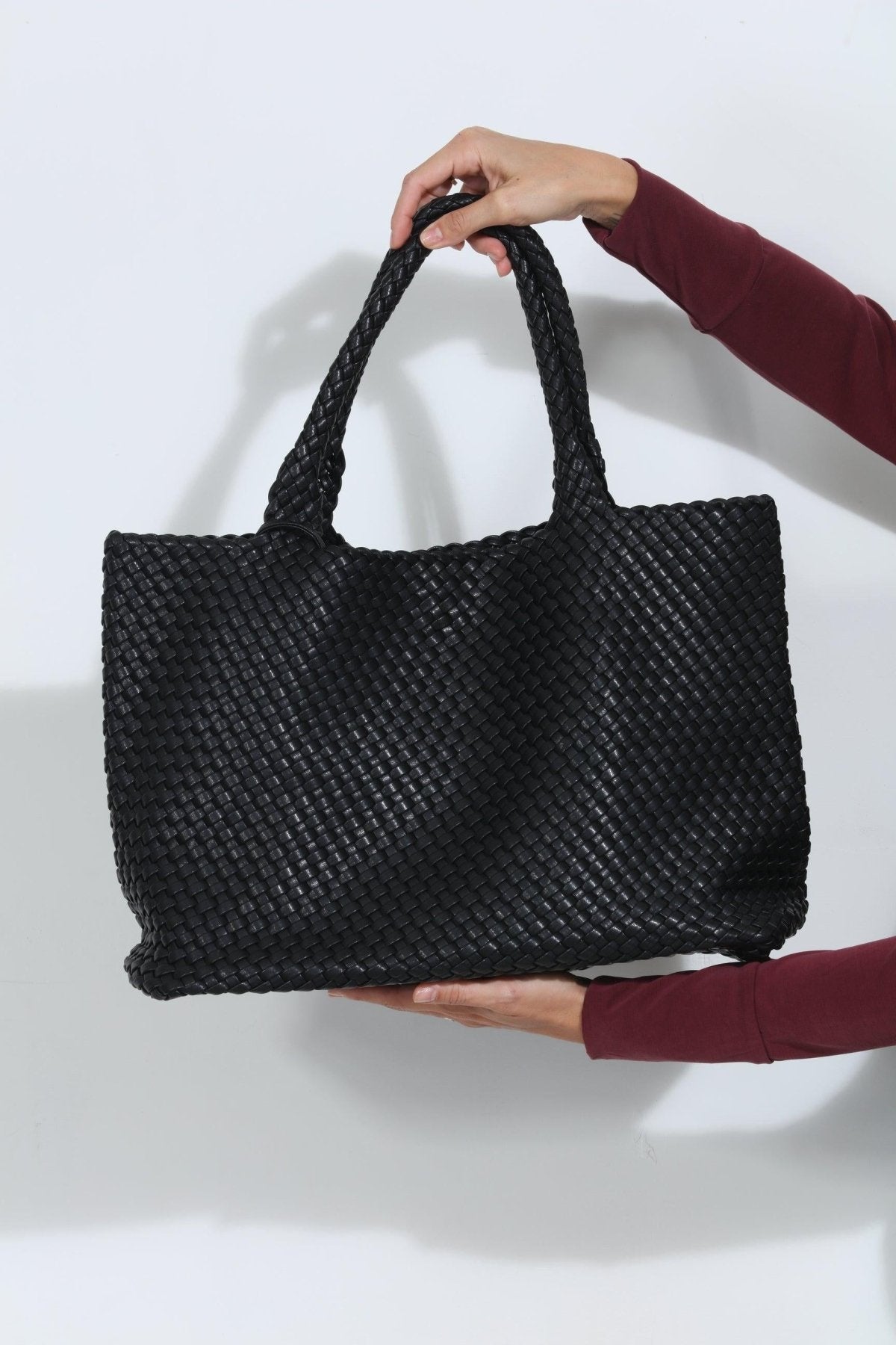 Solana Woven Tote- Black