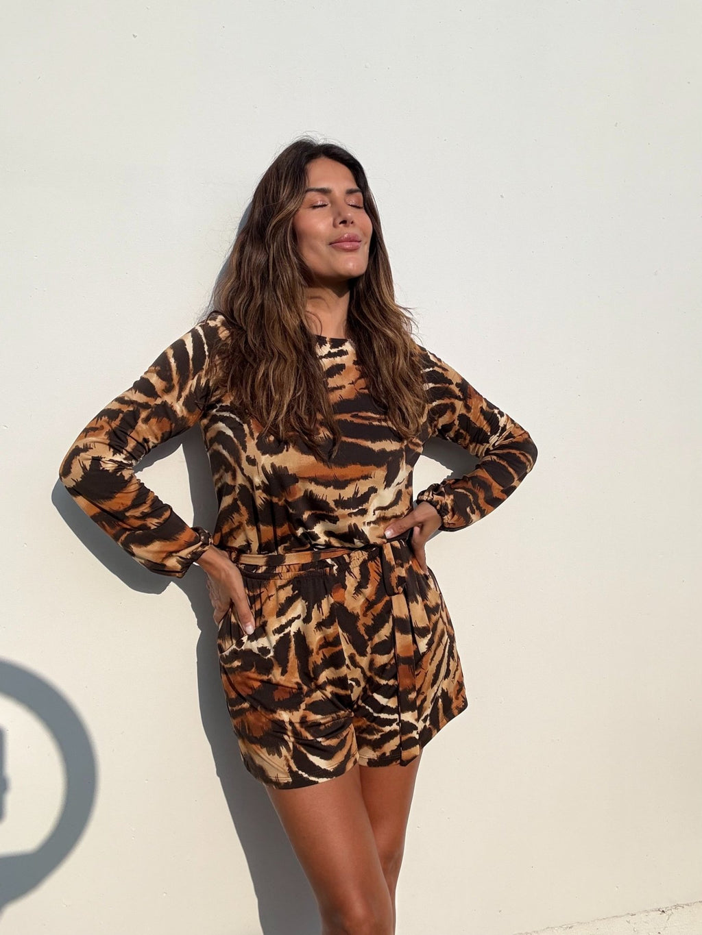 Sundara Long Sleeve Belted Romper-FINAL SALE