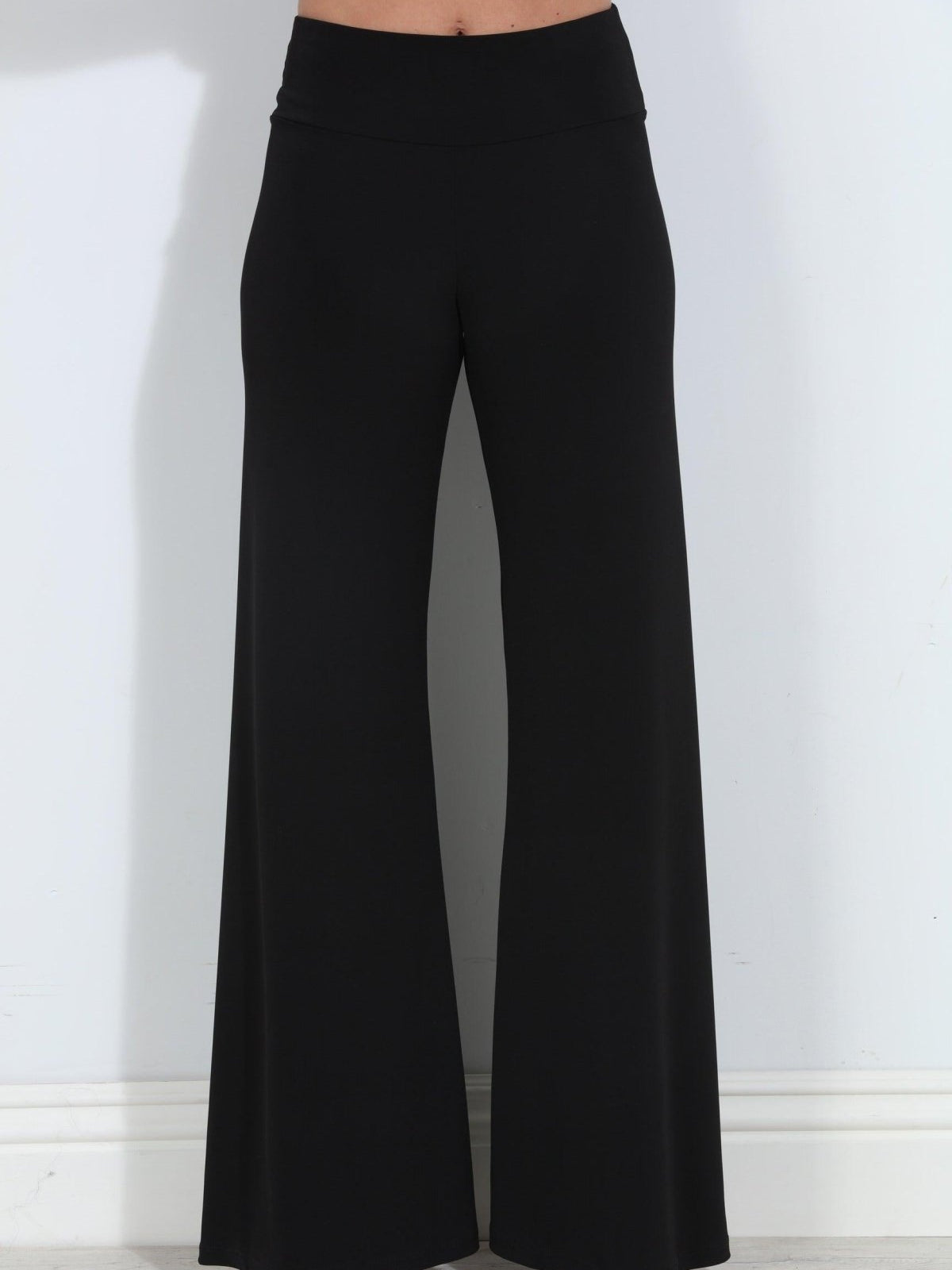 Black Stretch Wide Leg Pants-BEST SELLER