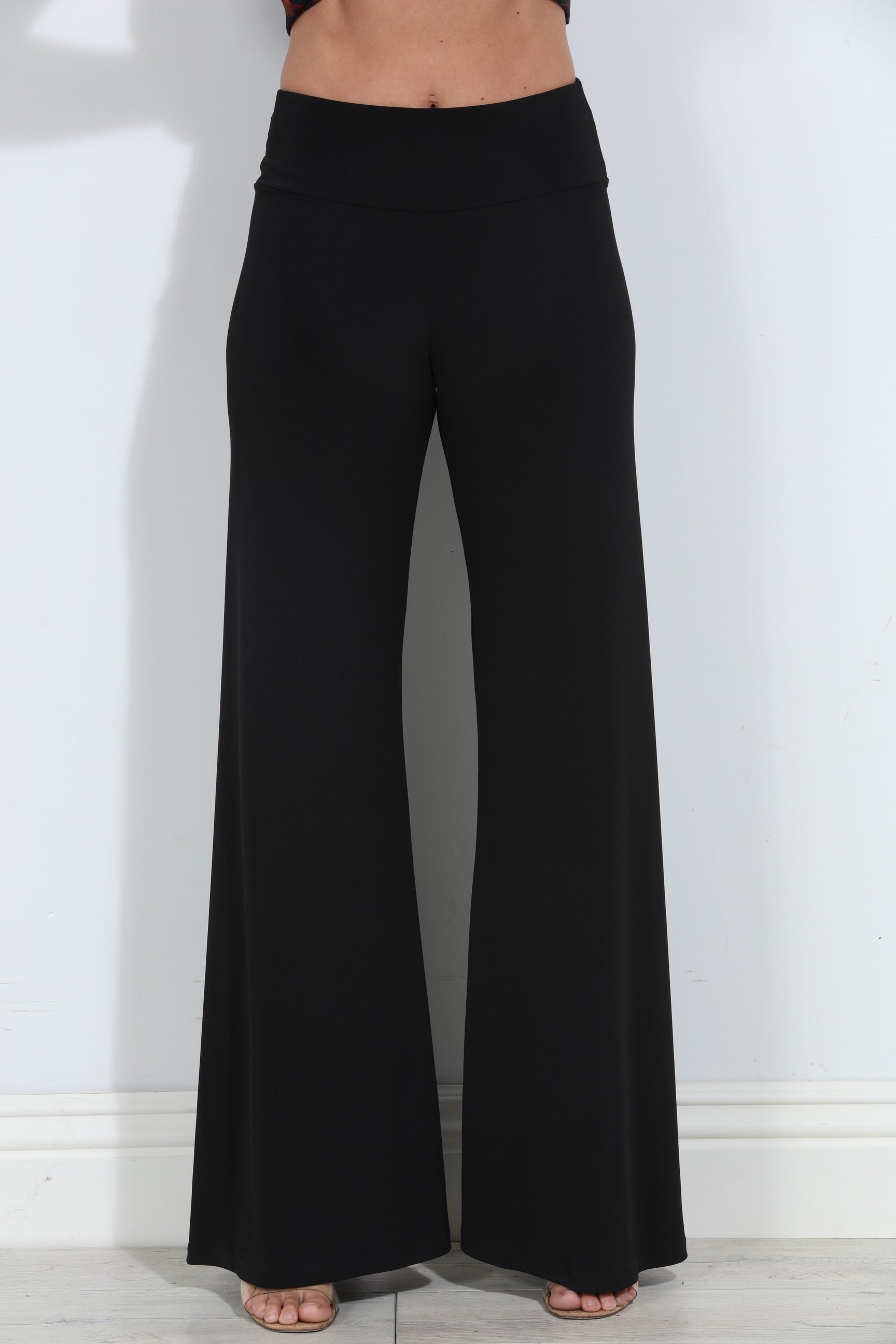 Black Stretch Wide Leg Pants-BEST SELLER