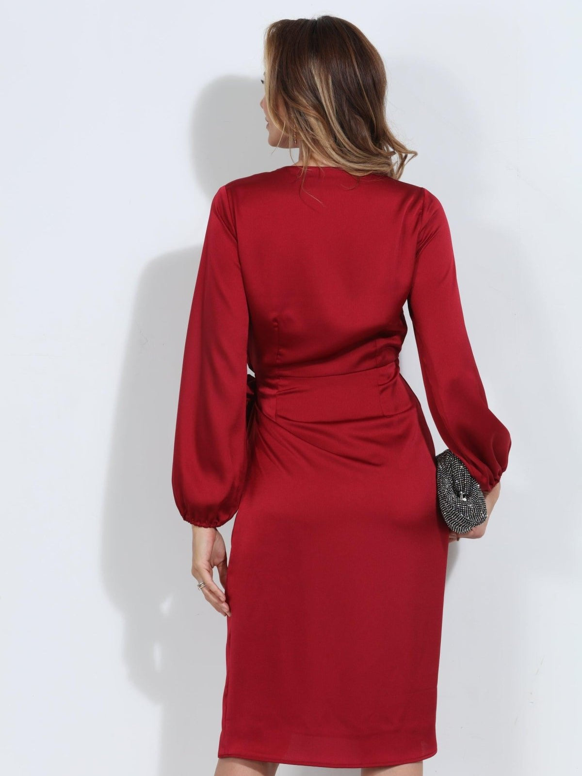 Ruby Satin Woven Wrap Dress
