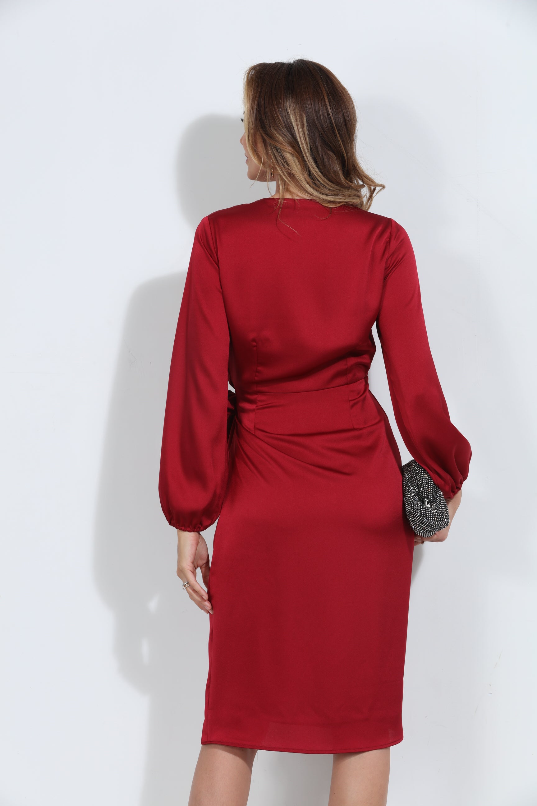 Ruby Satin Woven Wrap Dress