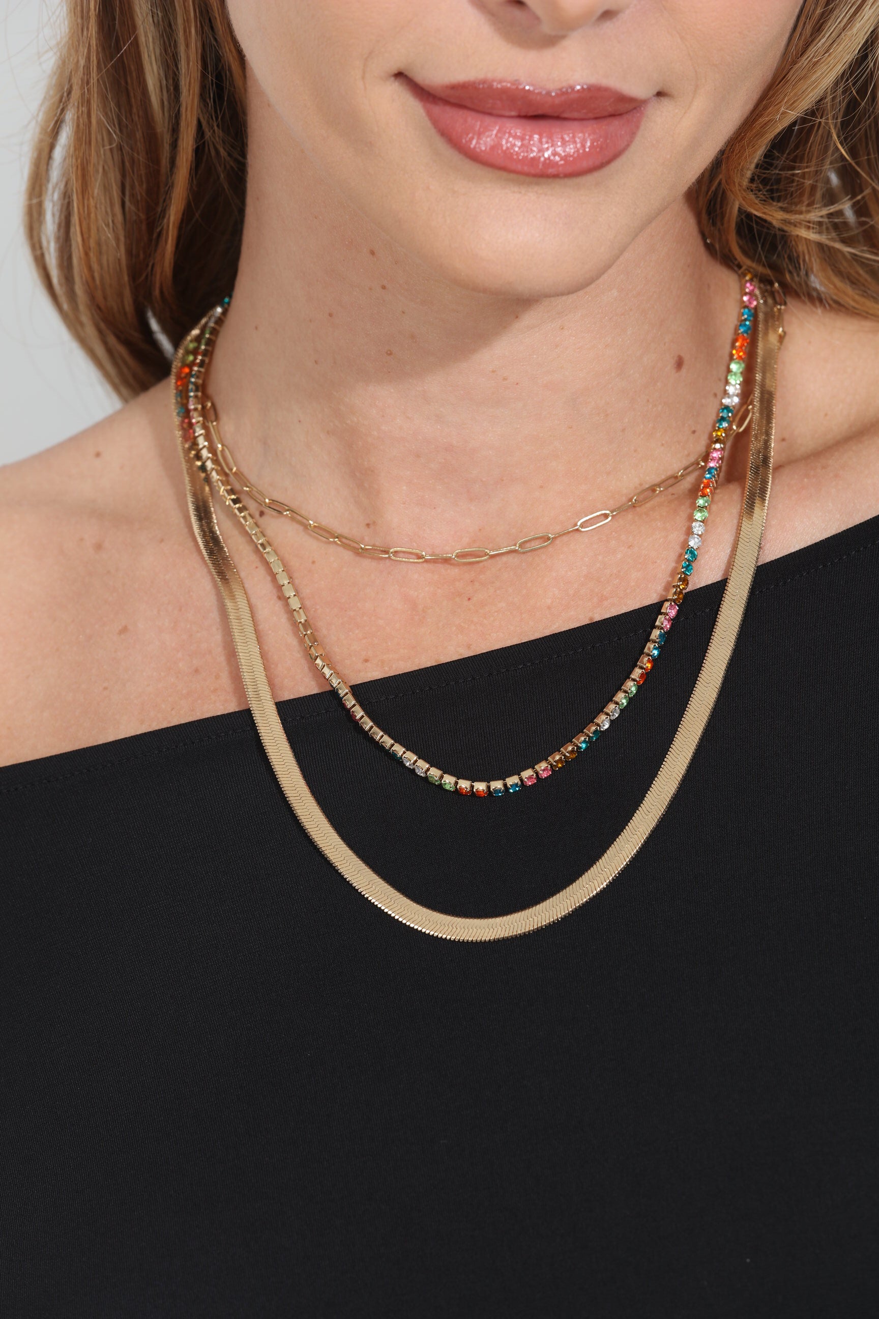 3-Layer Multicolor Necklace