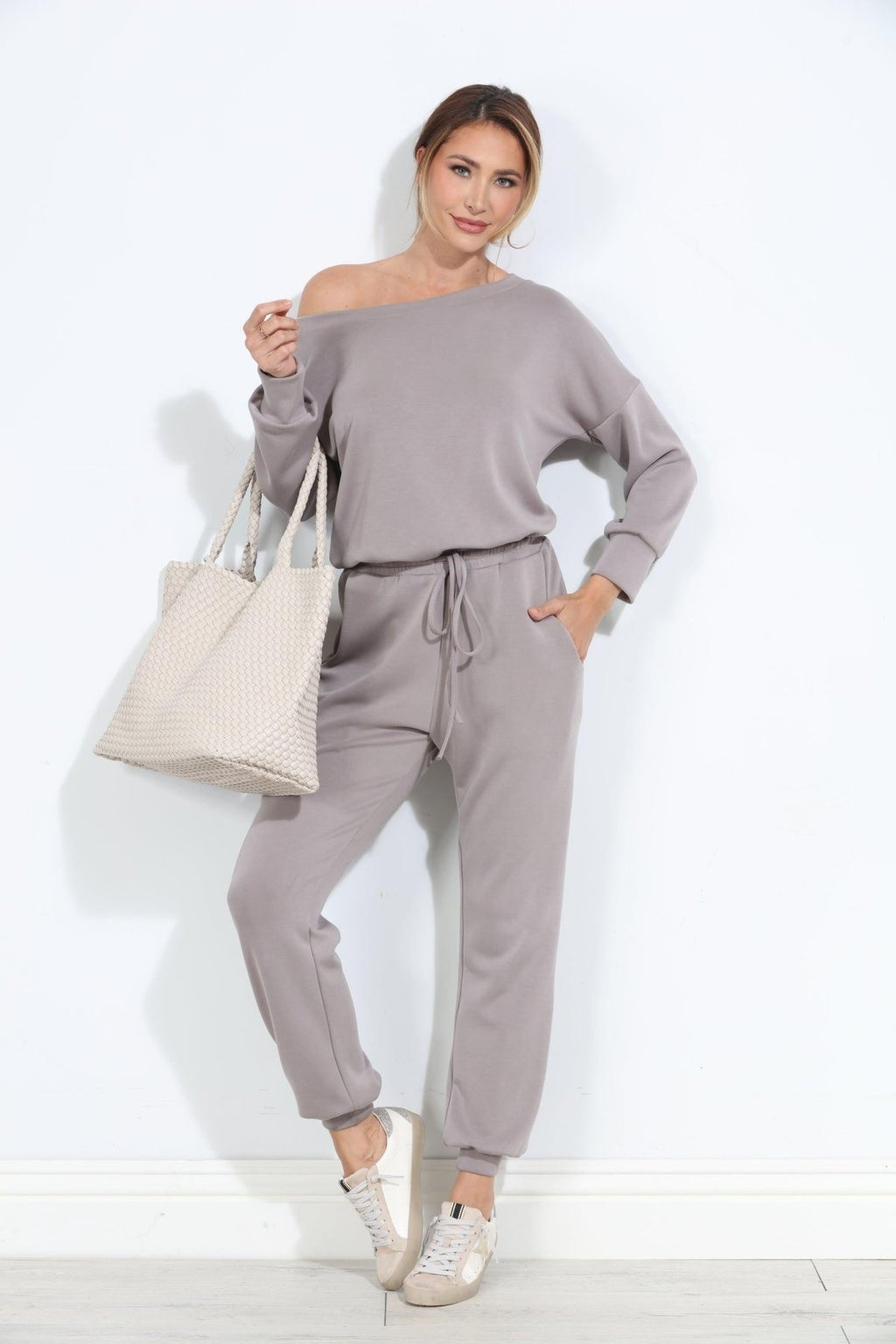 Solana Woven Tote- Latte