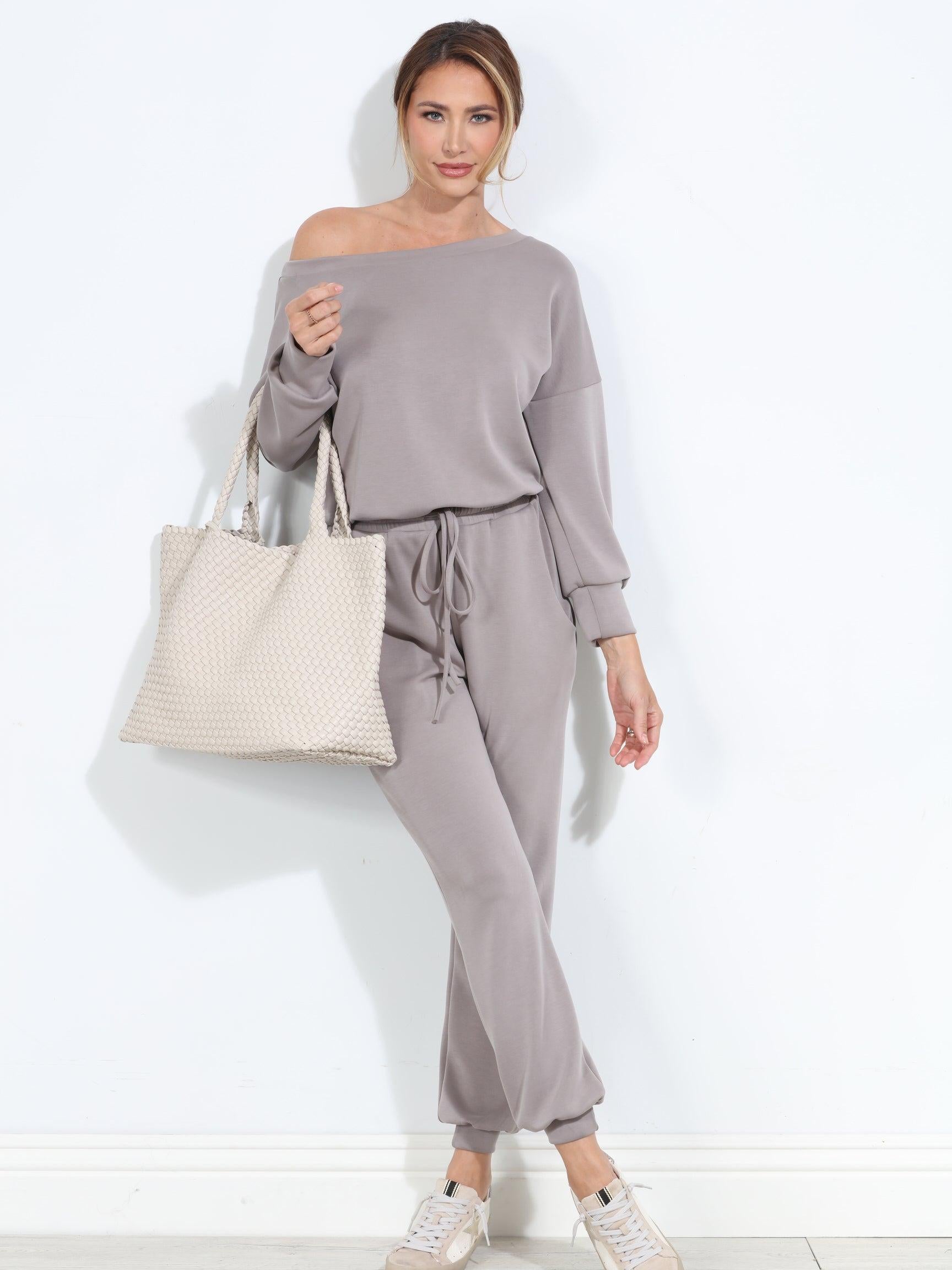 Solana Woven Tote- Latte