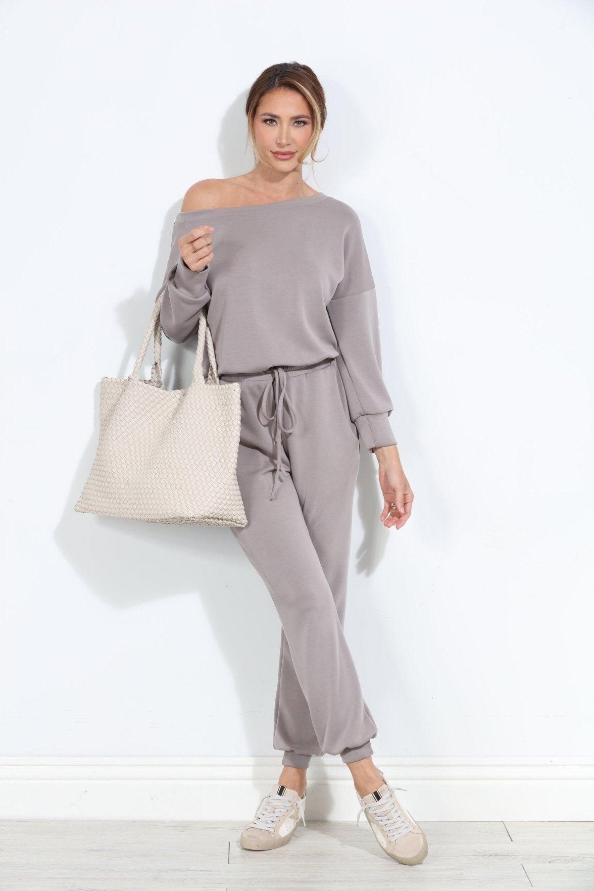 Solana Woven Tote- Latte