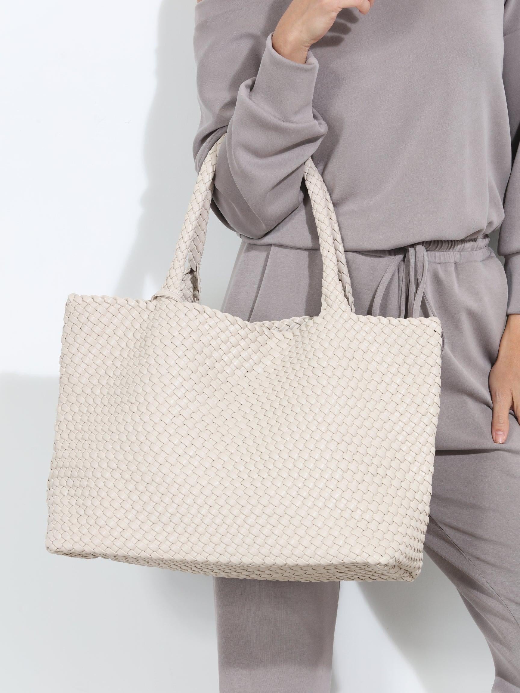 Solana Woven Tote- Latte