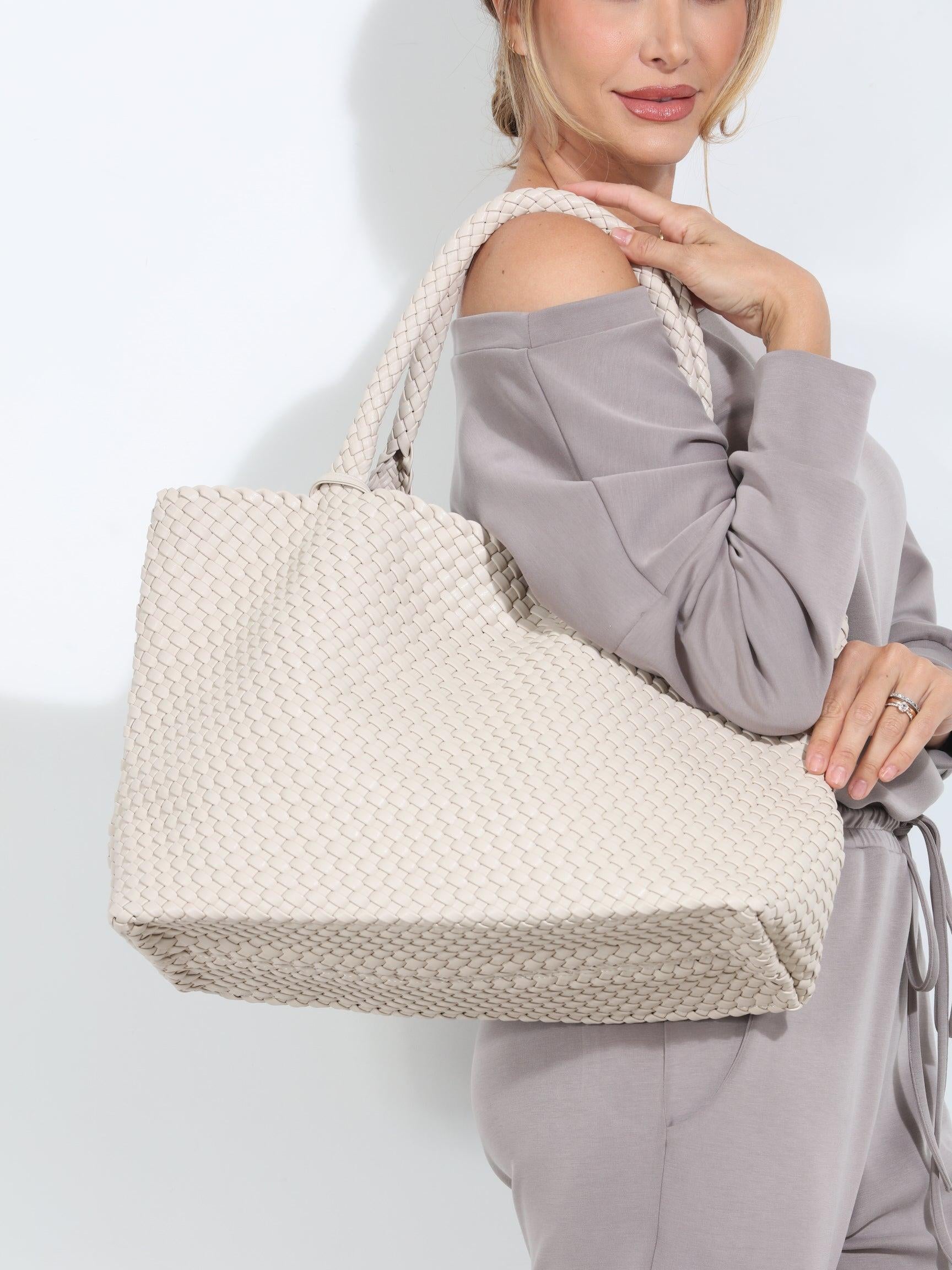 Solana Woven Tote- Latte