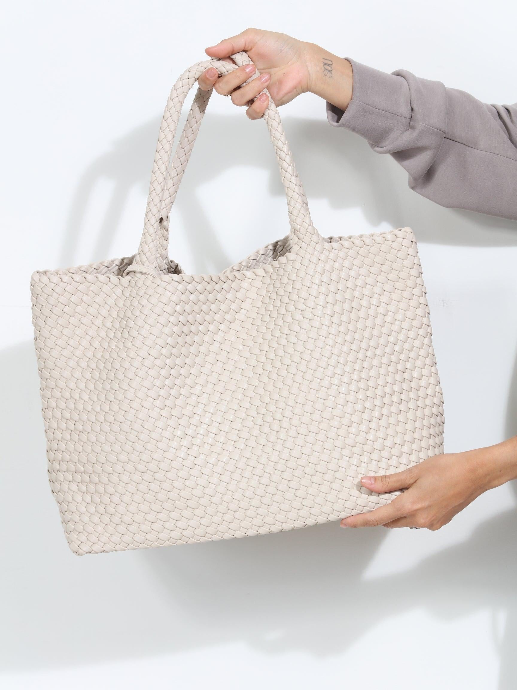 Solana Woven Tote- Latte