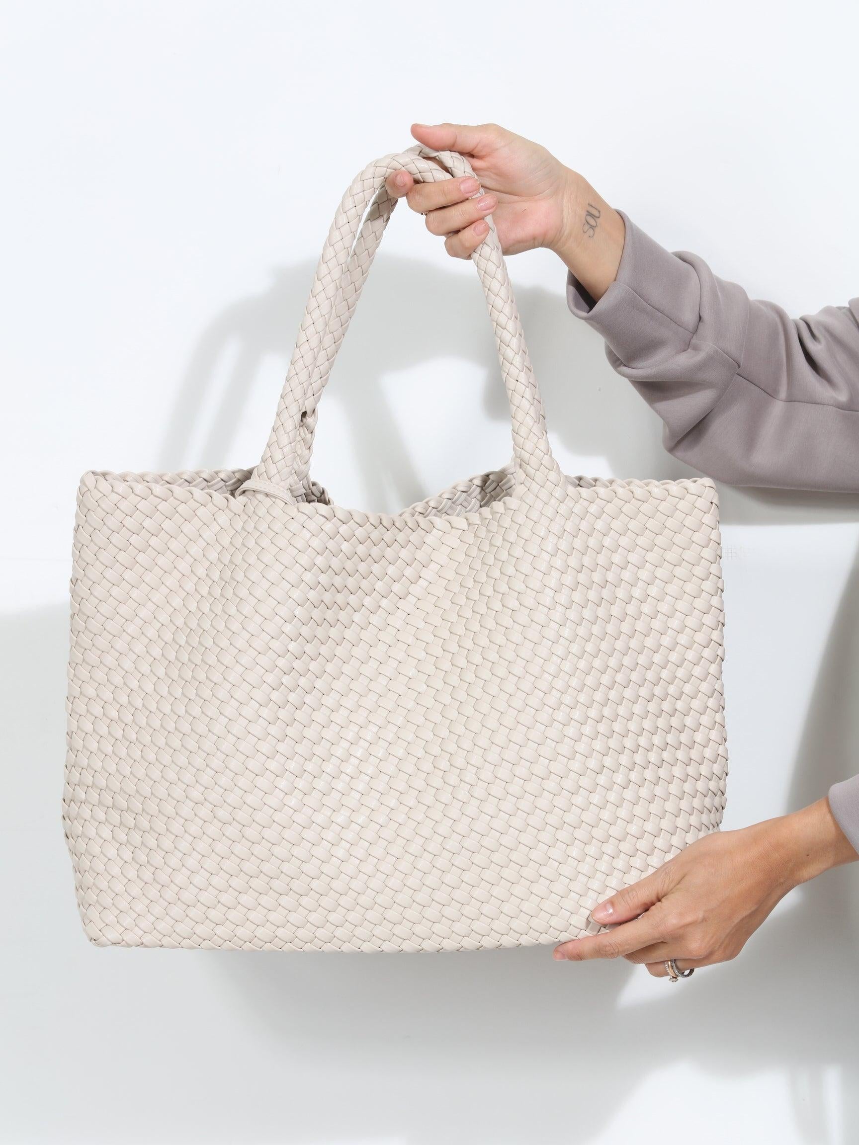 Solana Woven Tote- Latte