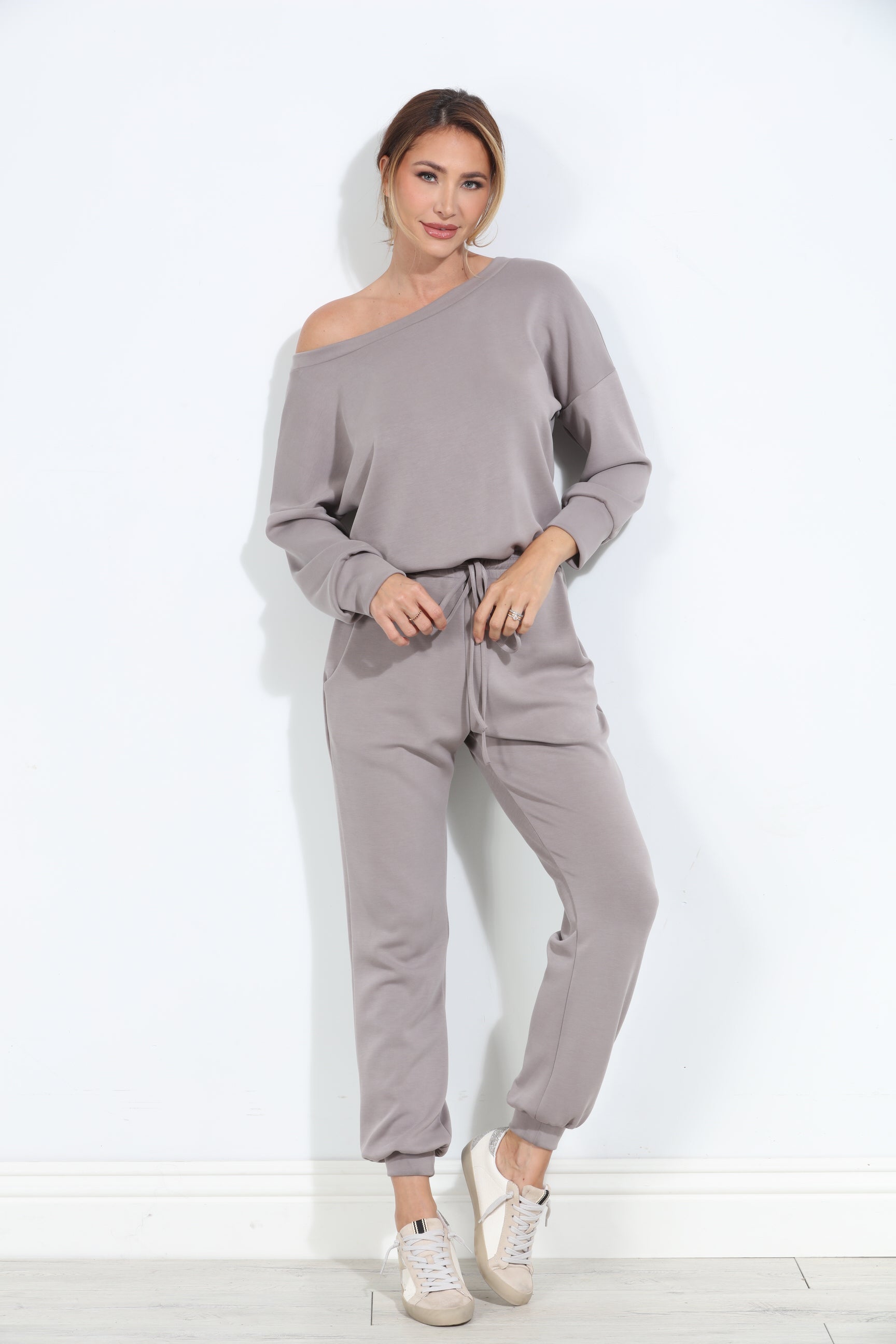 Taupe Soft Stretch Jumpsuit