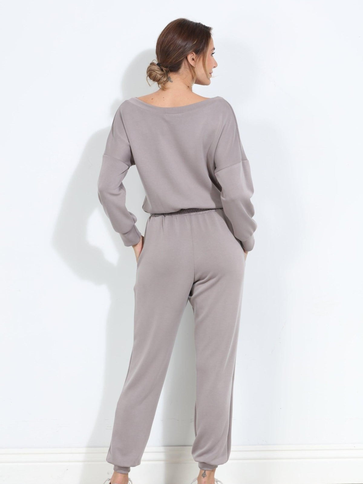 Taupe Soft Stretch Jumpsuit-FINAL SALE