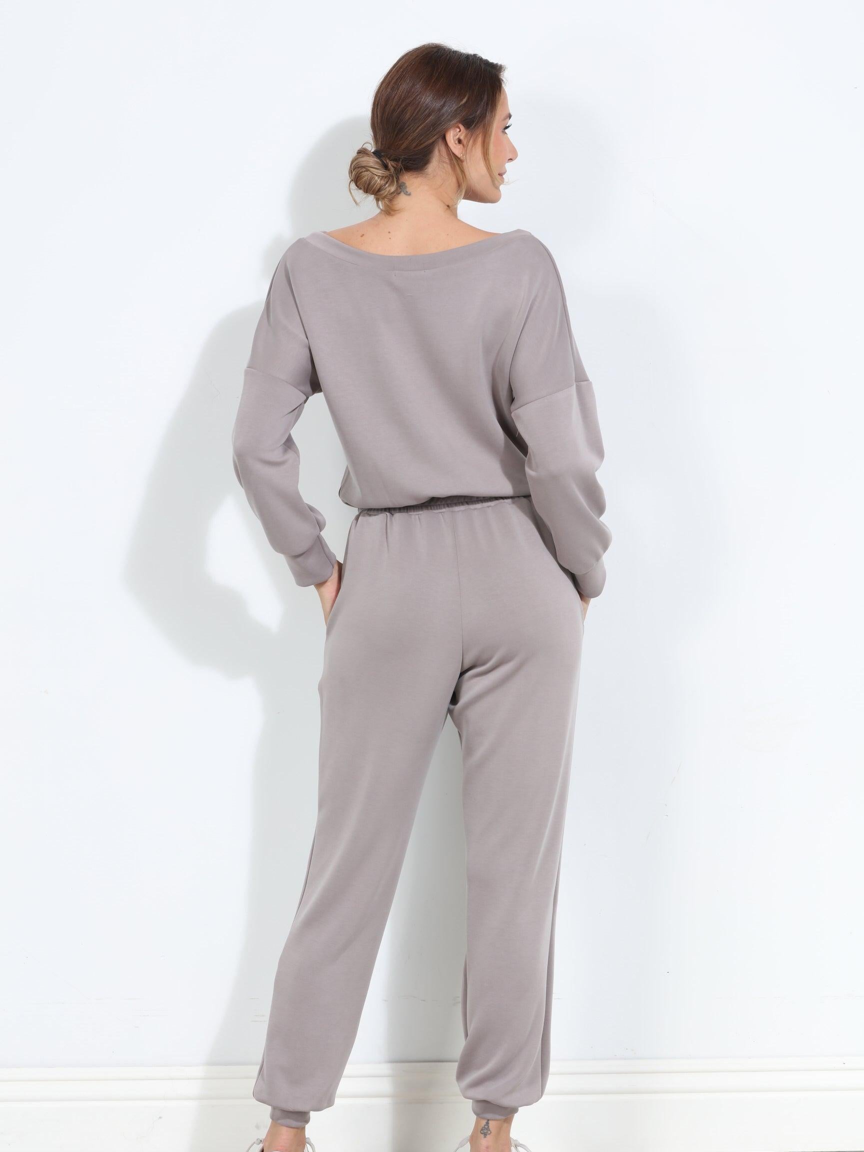 Taupe Soft Stretch Jumpsuit