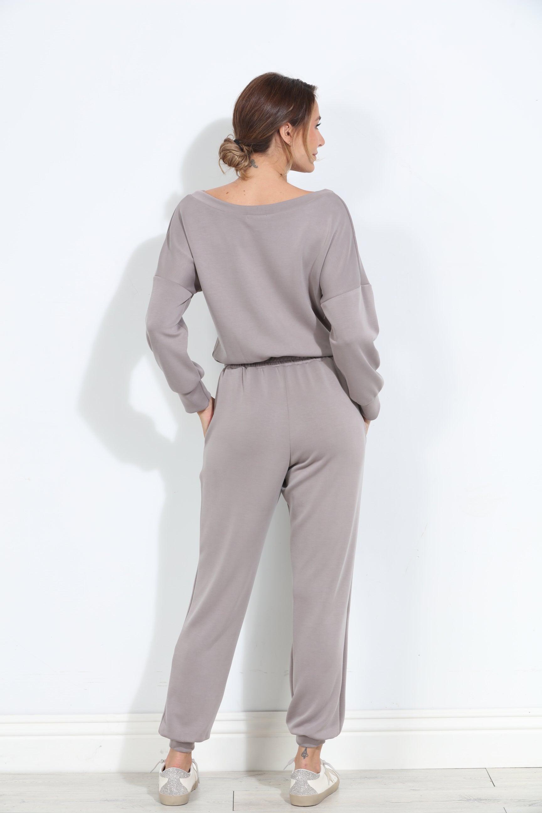 Taupe Soft Stretch Jumpsuit