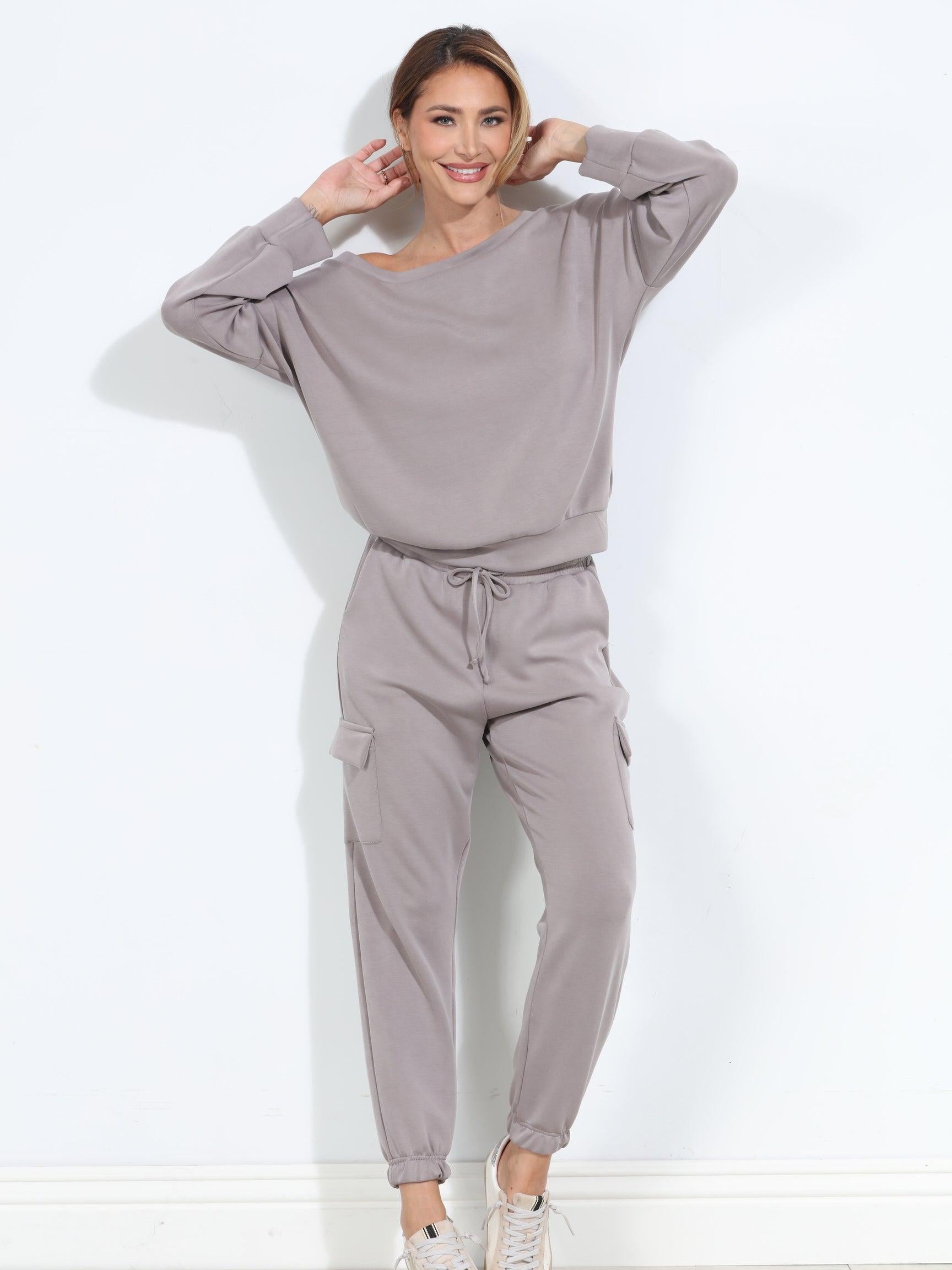 Taupe Soft Stretch Joggers-FINAL SALE
