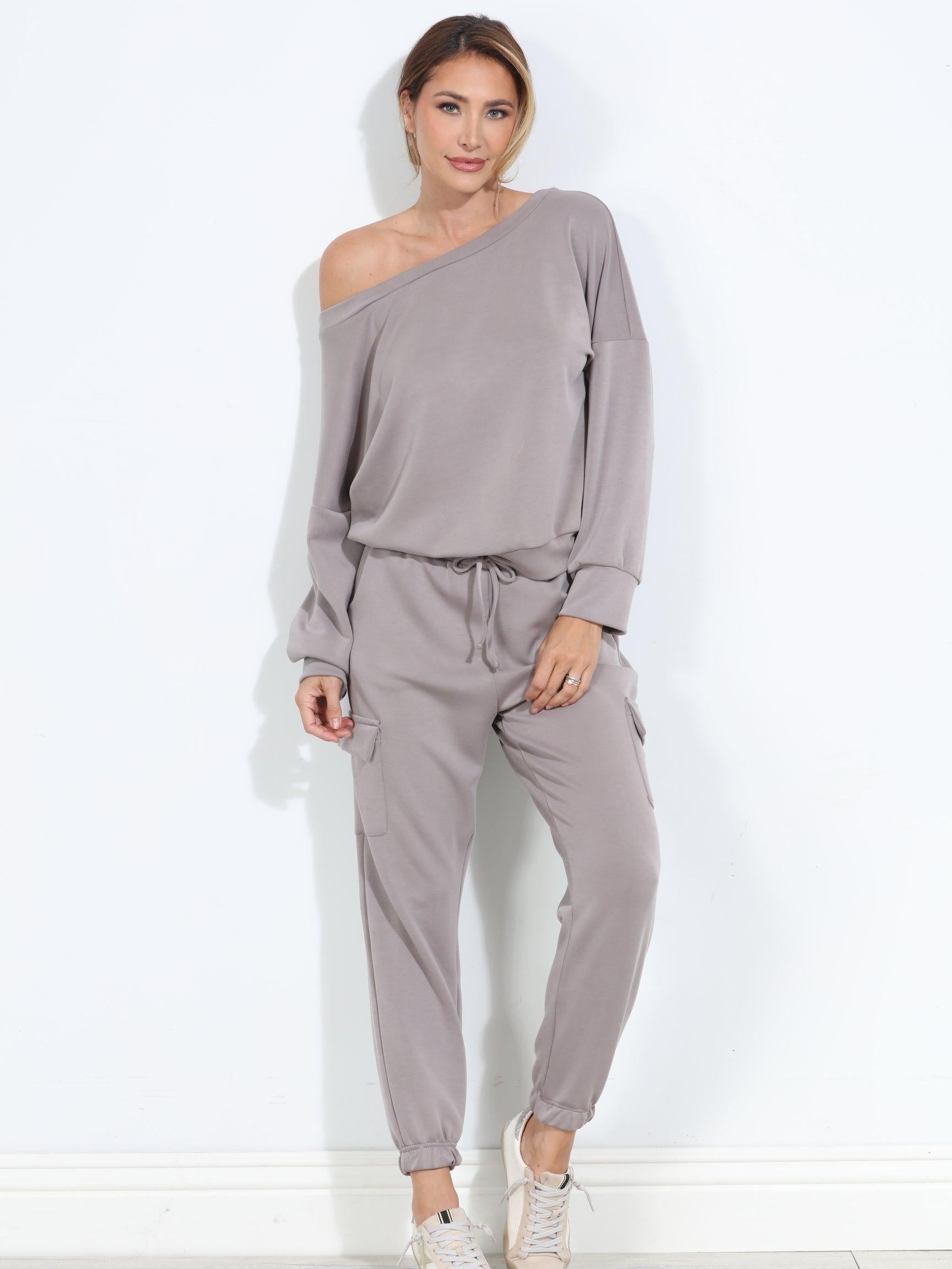 Taupe Soft Stretch Sweatshirt-FINAL SALE