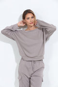 Taupe Soft Stretch Sweatshirt-FINAL SALE