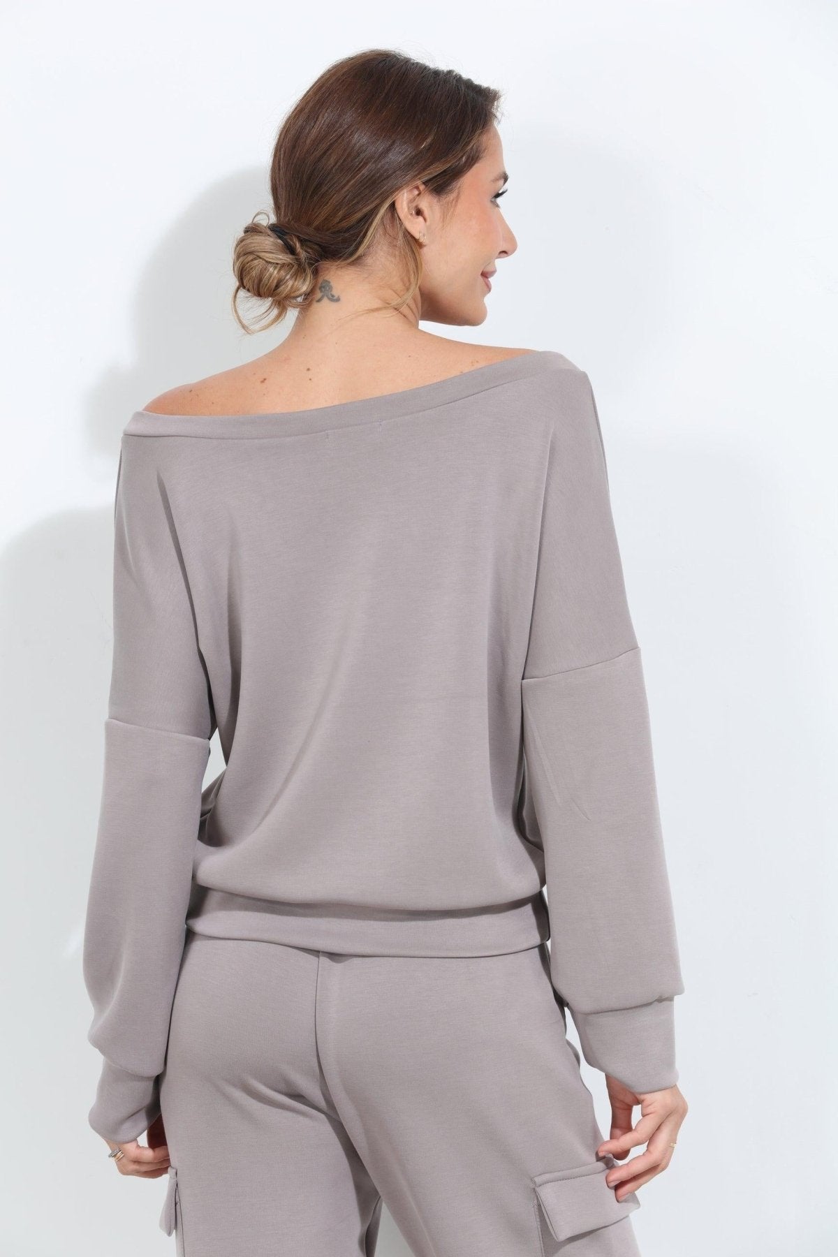 Taupe Soft Stretch Sweatshirt-FINAL SALE