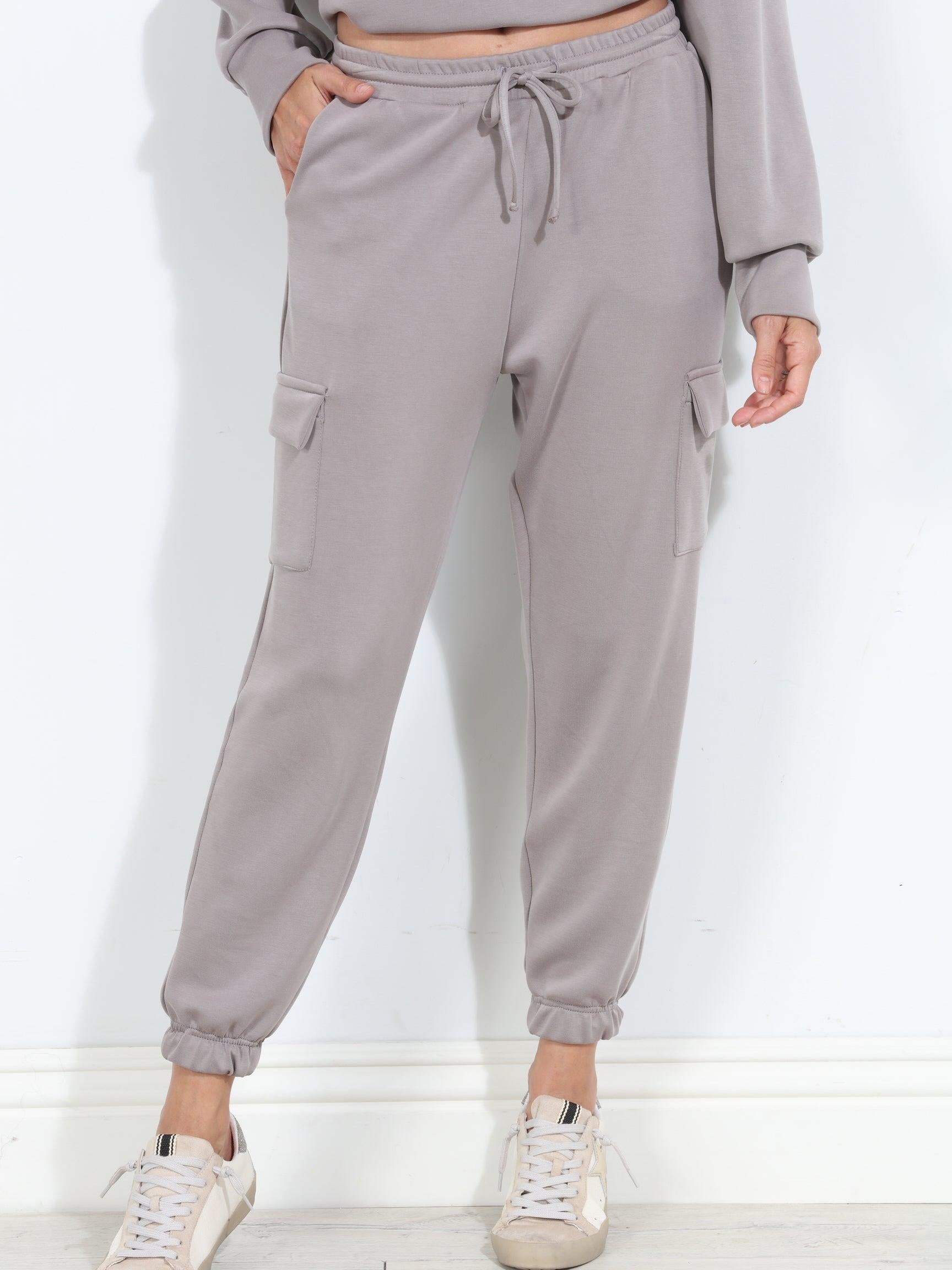 Taupe Soft Stretch Joggers-FINAL SALE