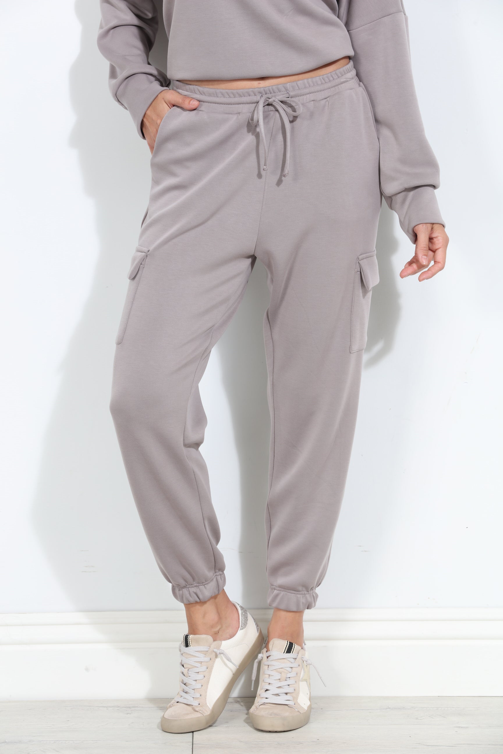 Taupe Soft Stretch Joggers