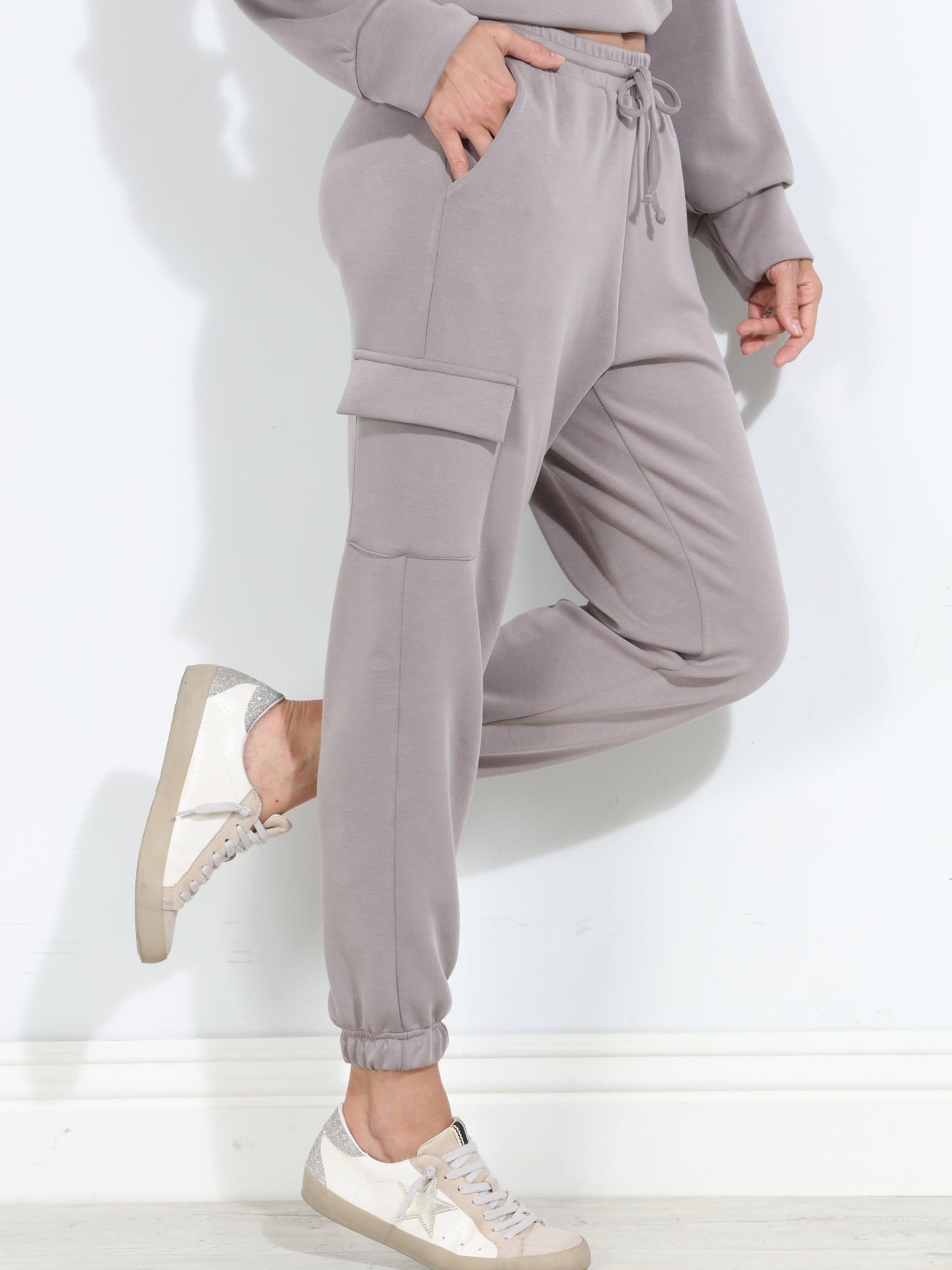 Taupe Soft Stretch Joggers-FINAL SALE