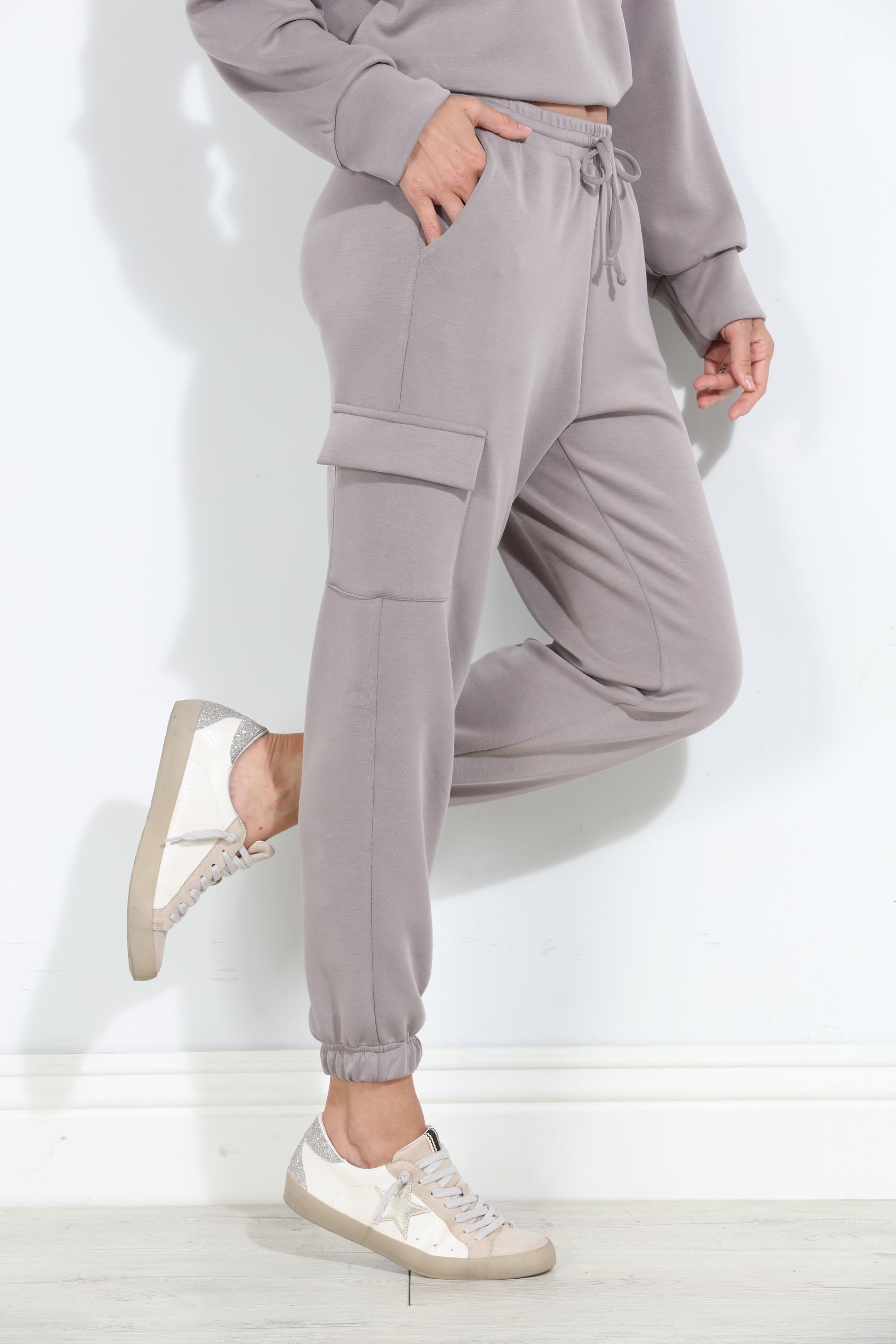 Taupe Soft Stretch Joggers