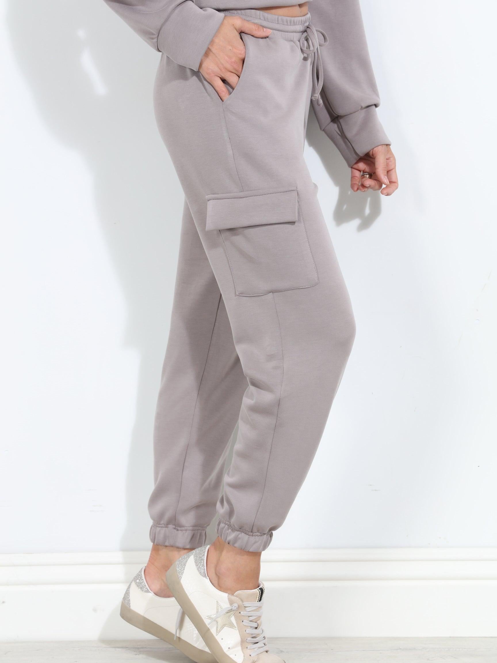 Taupe Soft Stretch Joggers-FINAL SALE