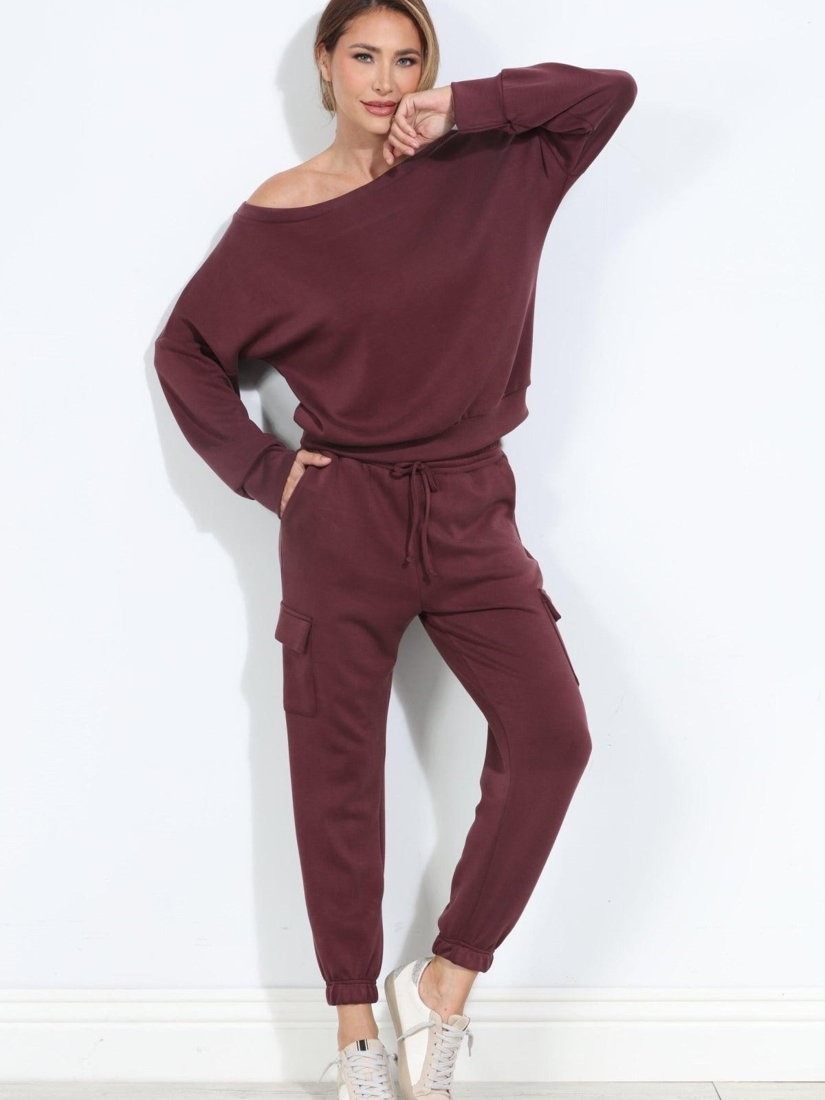 Wine Soft Stretch Joggers-BEST SELLER