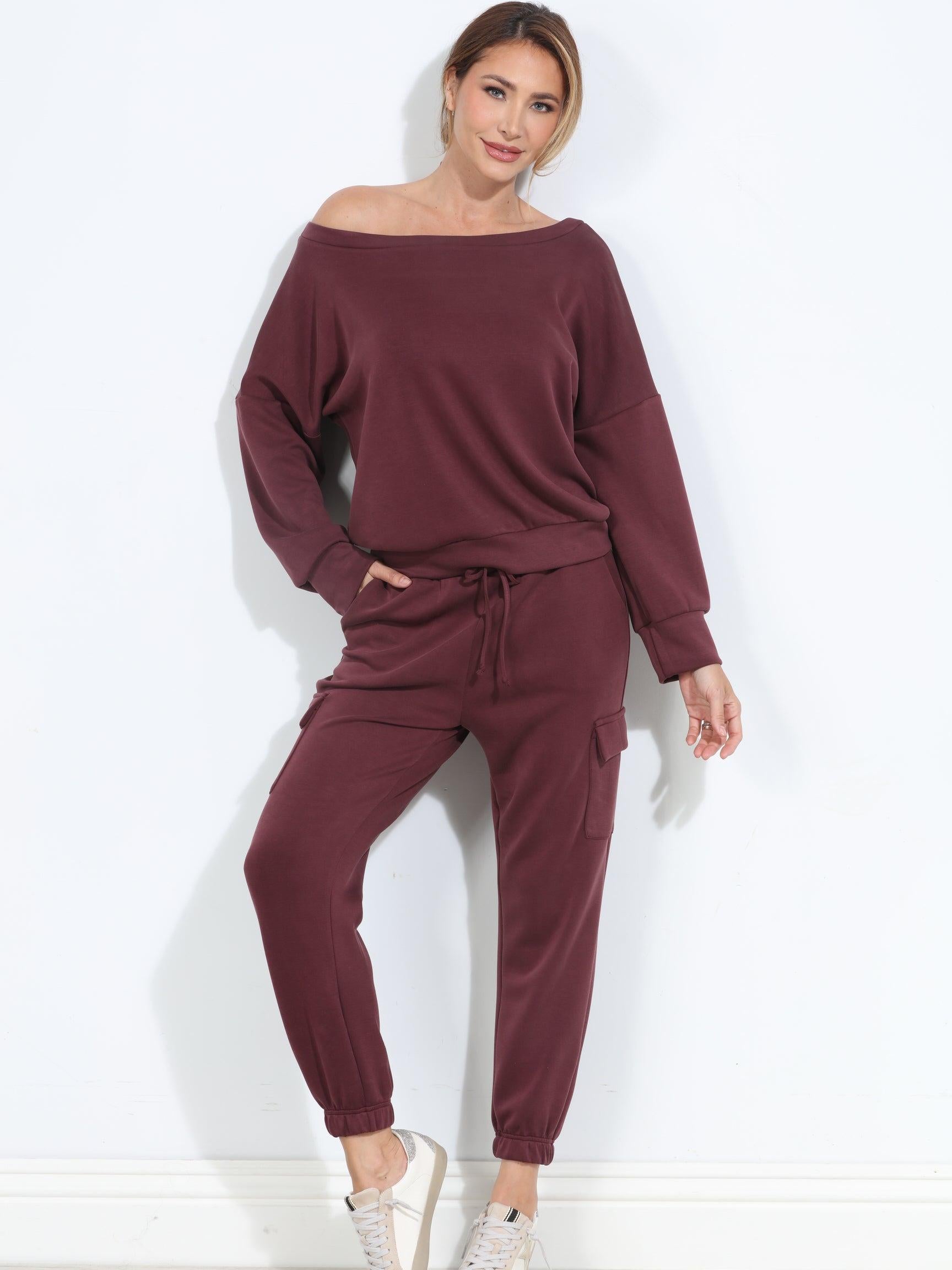 Wine Soft Stretch Sweatshirt-BEST SELLER