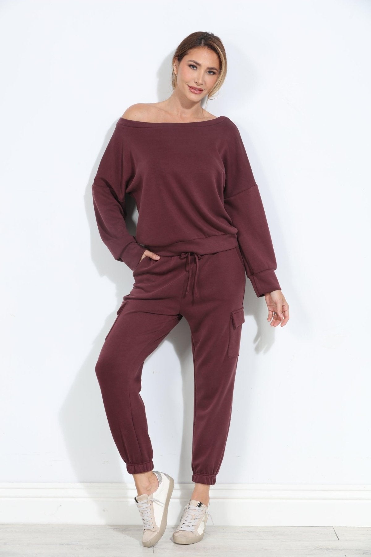 Wine Soft Stretch Sweatshirt-BEST SELLER