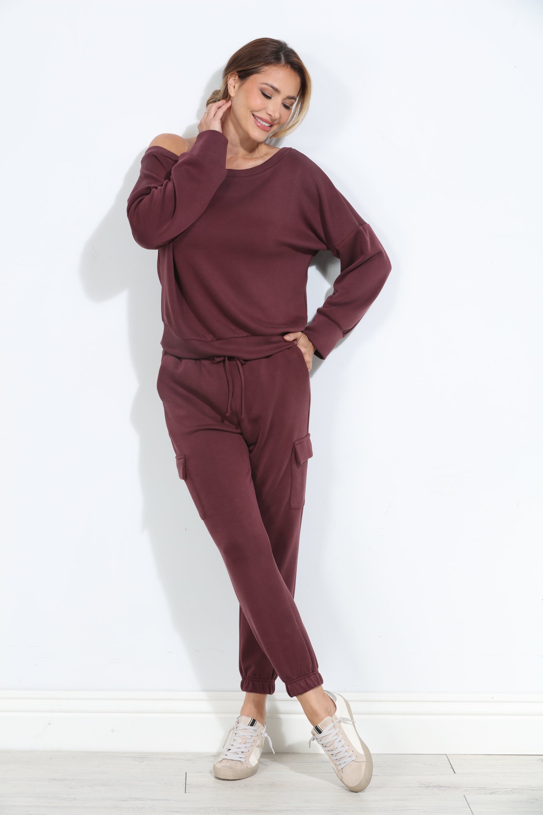 Wine Soft Stretch Joggers-BEST SELLER