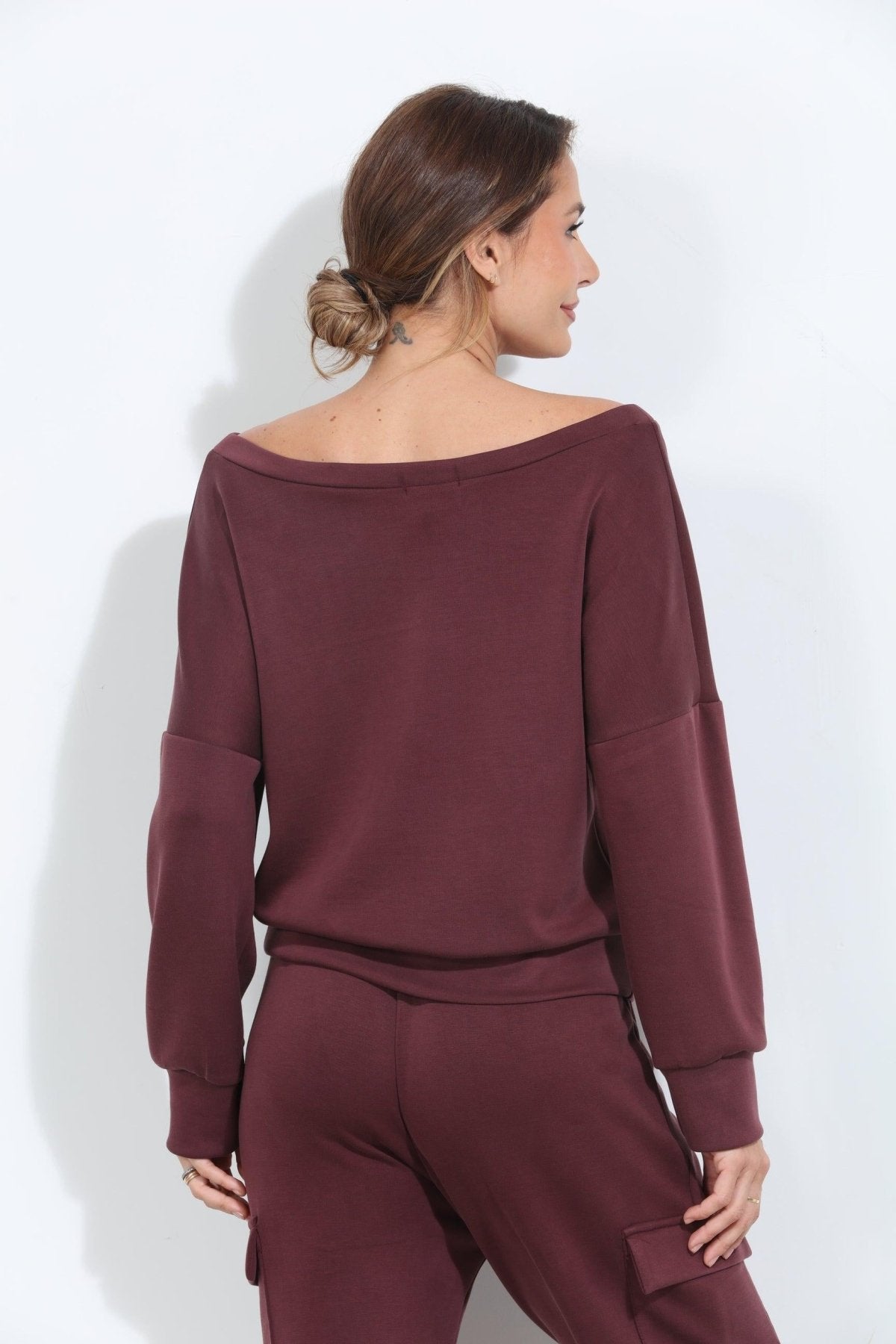 Wine Soft Stretch Sweatshirt-BEST SELLER