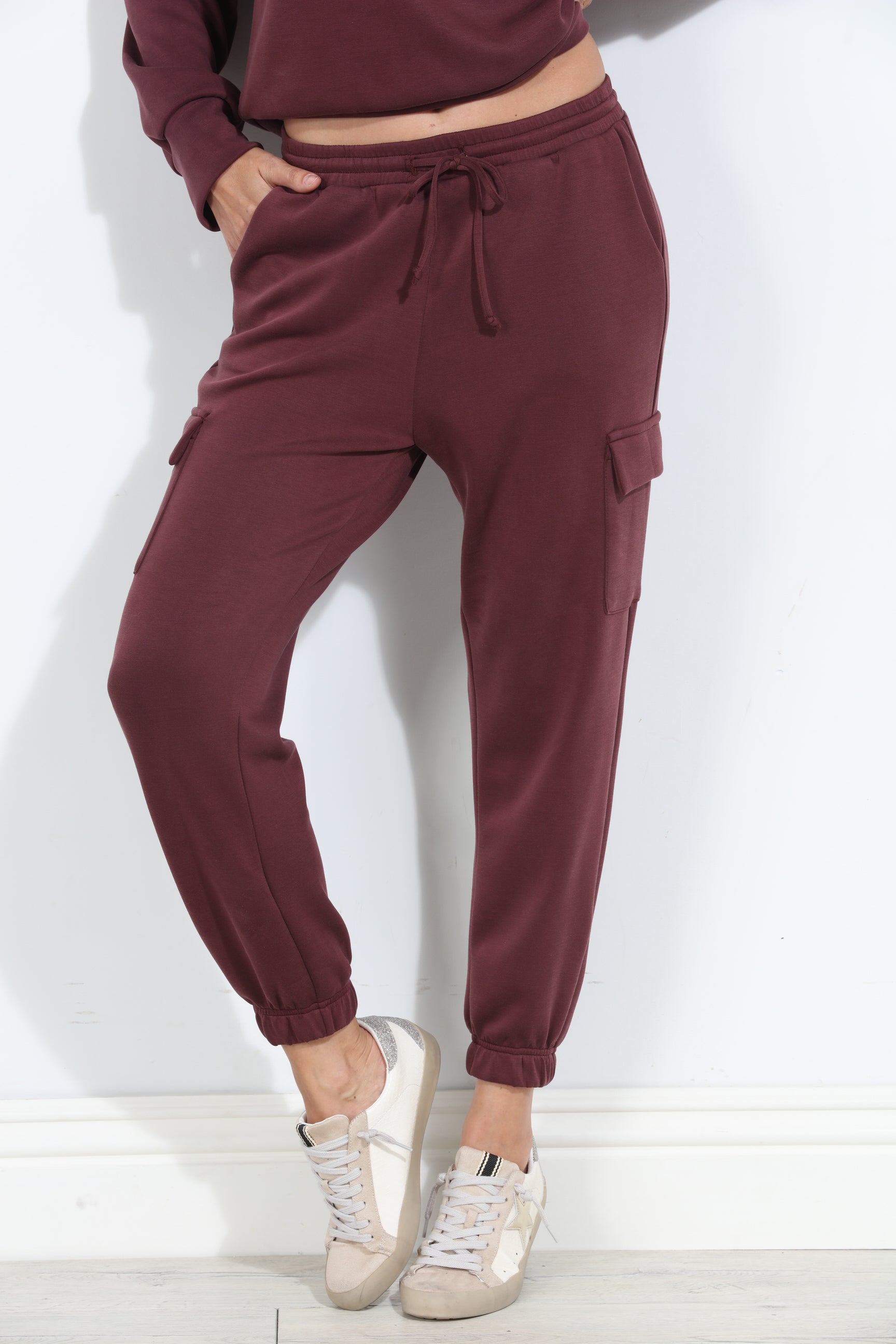 Wine Soft Stretch Joggers-BEST SELLER