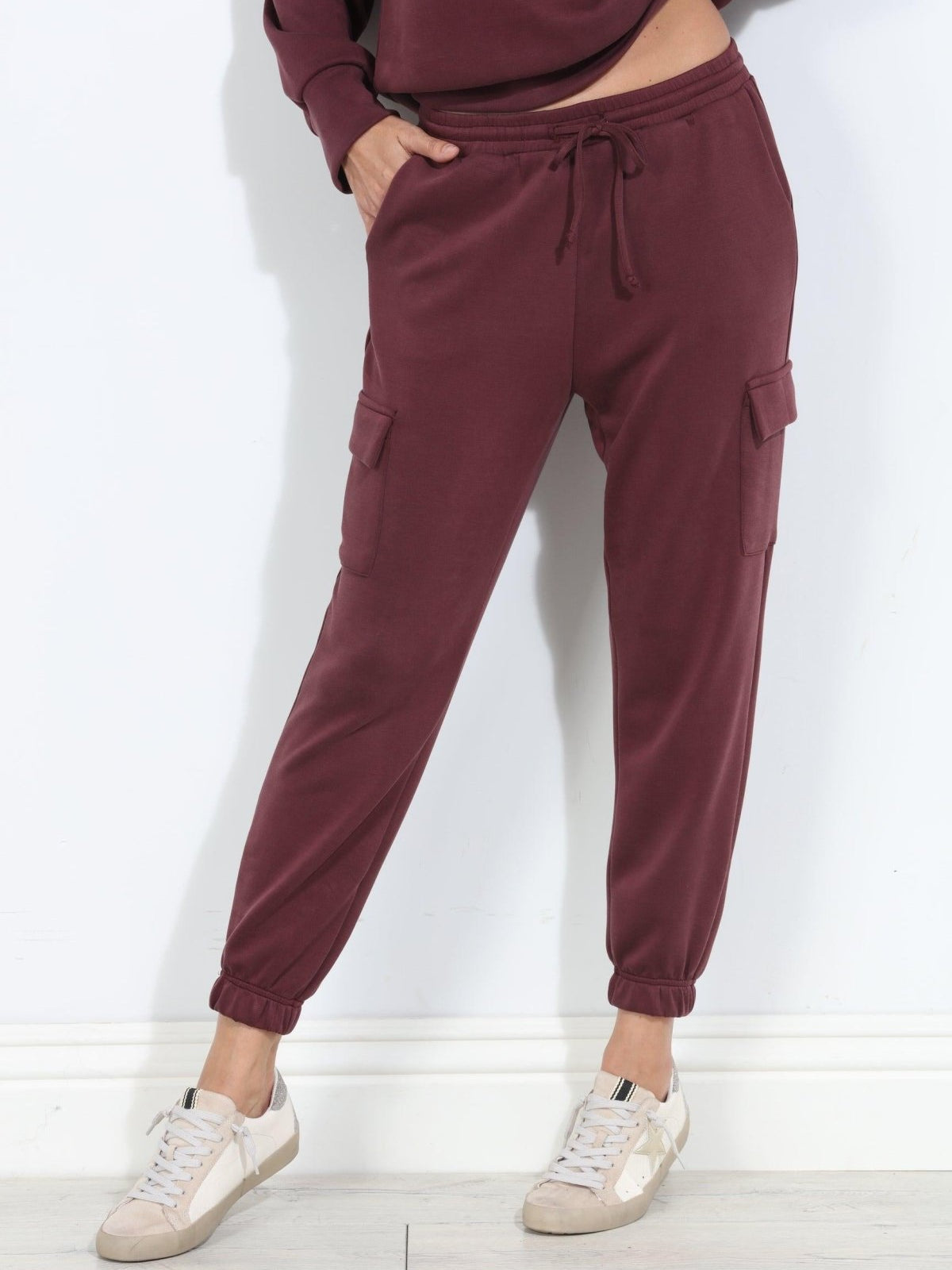 Wine Soft Stretch Joggers-BEST SELLER