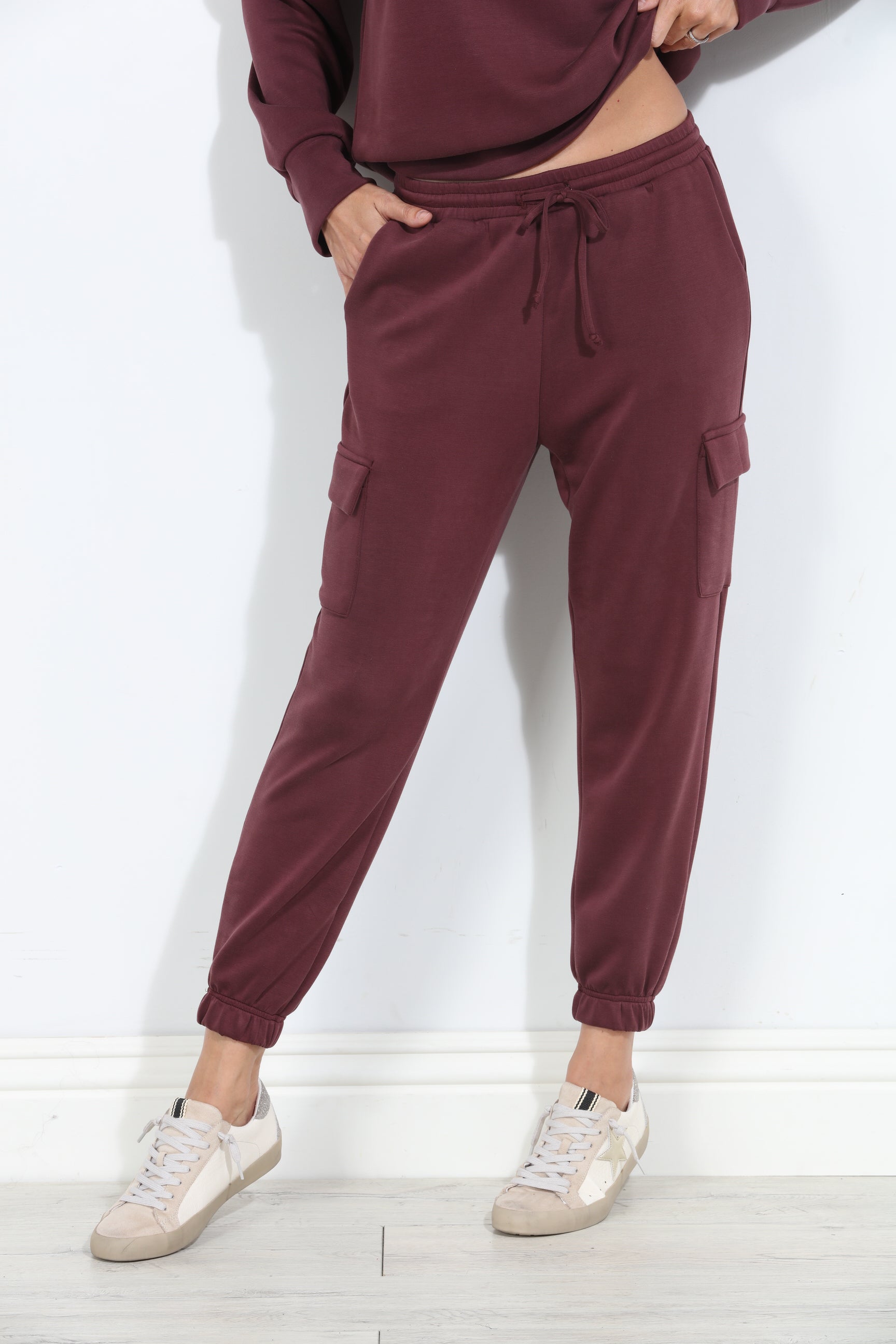 Wine Soft Stretch Joggers-BEST SELLER