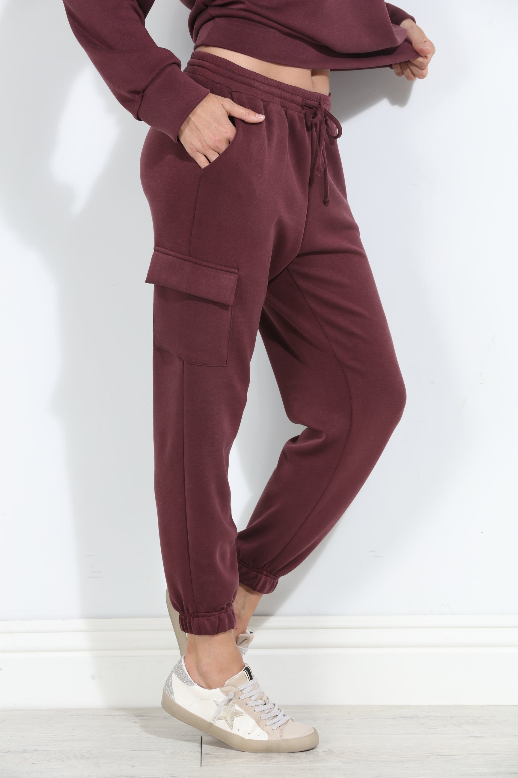 Wine Soft Stretch Joggers-BEST SELLER