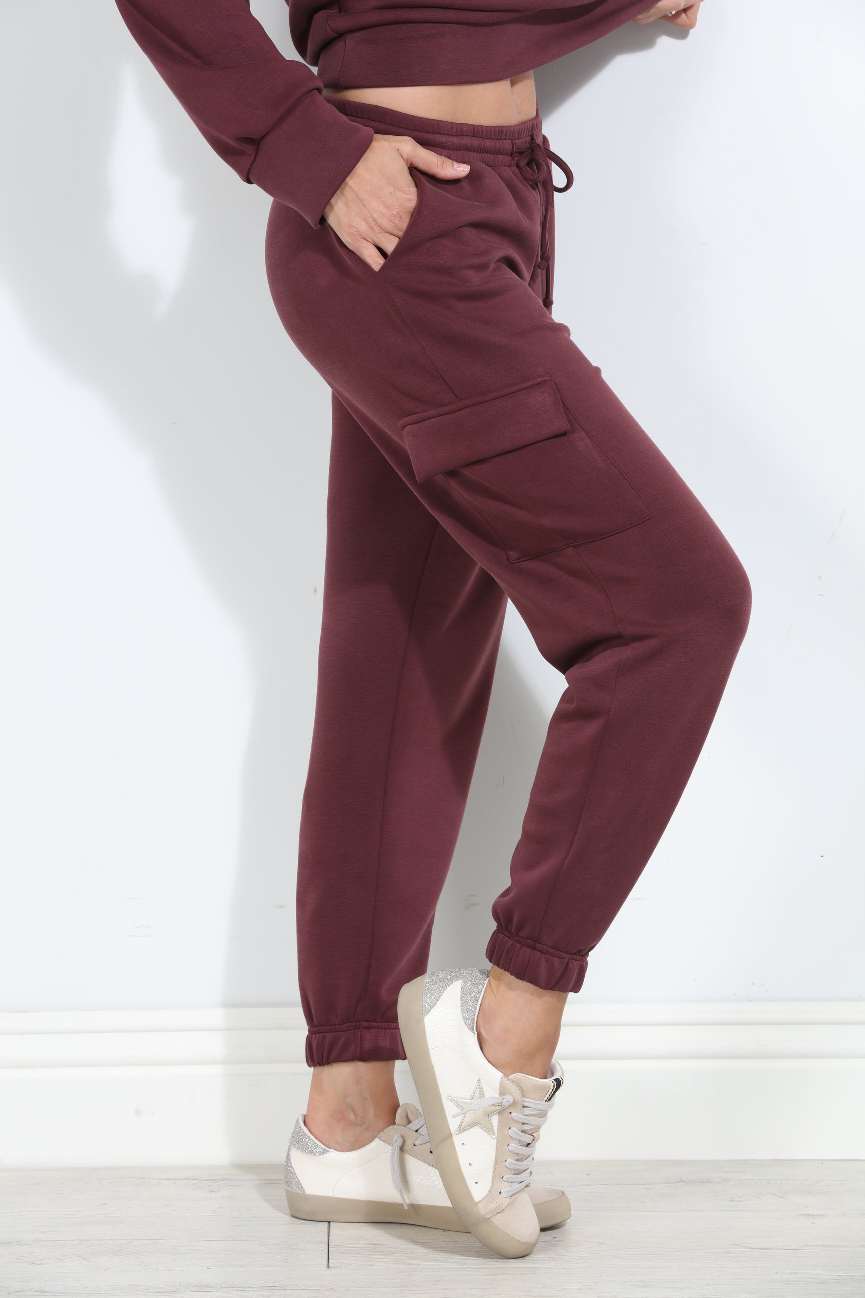 Wine Soft Stretch Joggers-BEST SELLER