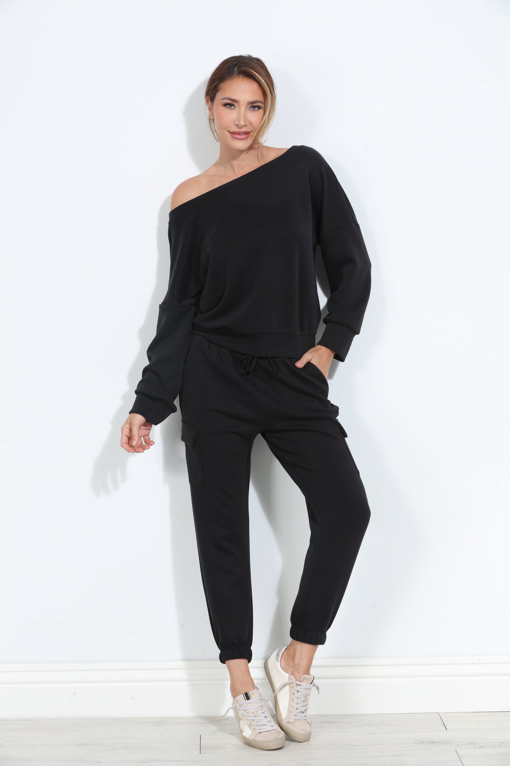 Black Soft Stretch Sweatshirt