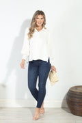 Ivory Politan Button Blouse
